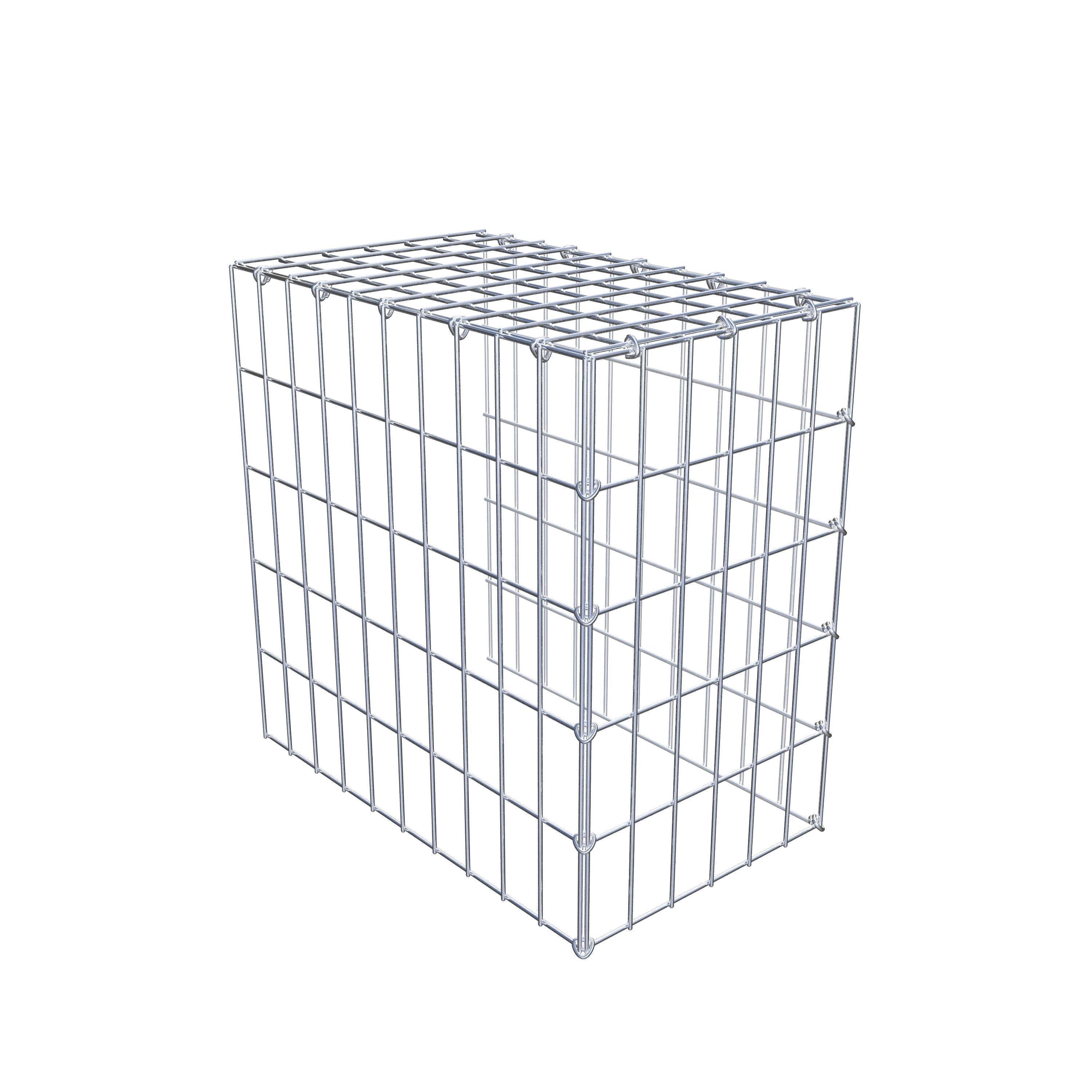 Opbouw schanskorf type 4 50 cm x 50 cm x 30 cm (L x H x D), maaswijdte 5 cm x 10 cm, C-ring