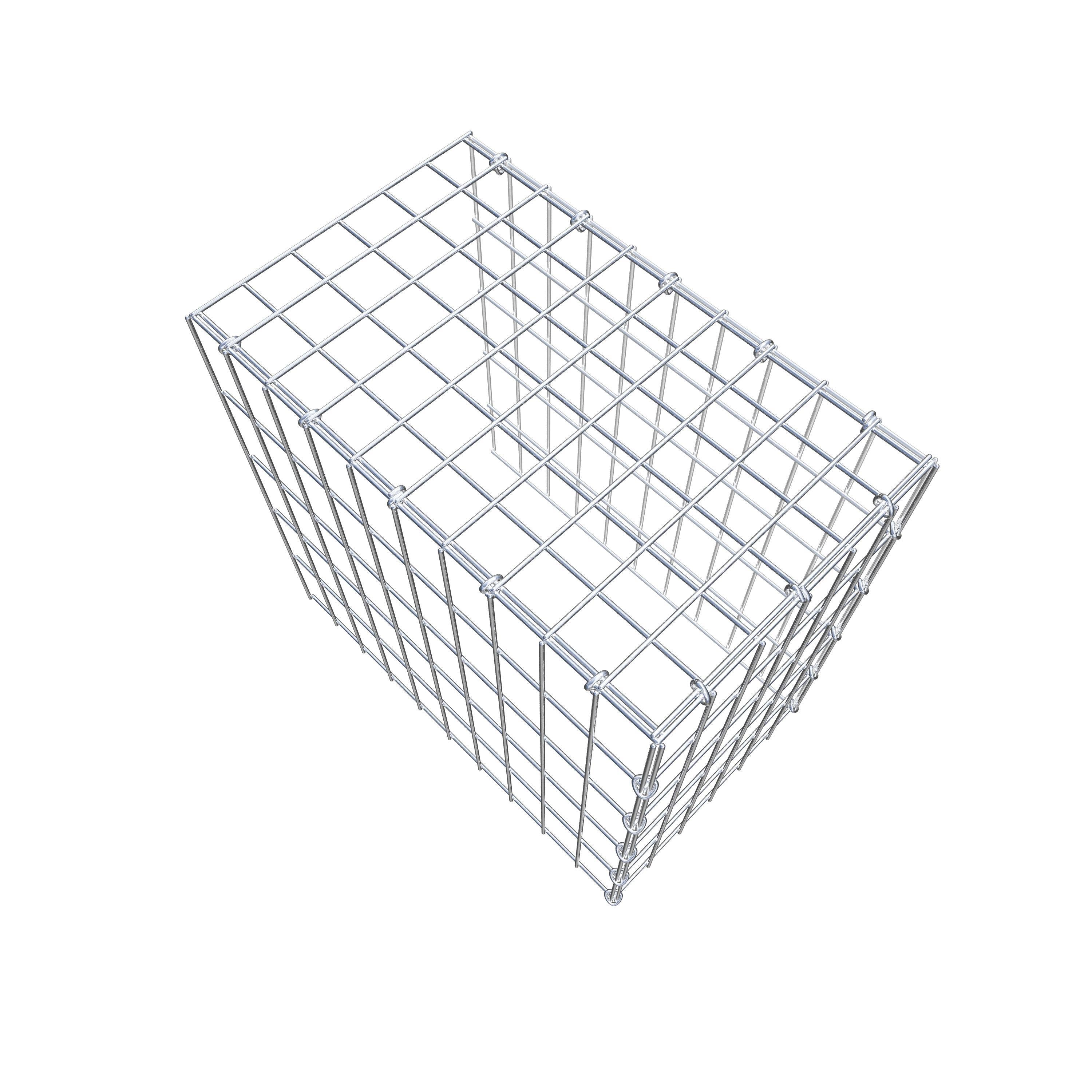 Opbouw schanskorf type 4 50 cm x 50 cm x 30 cm (L x H x D), maaswijdte 5 cm x 10 cm, C-ring