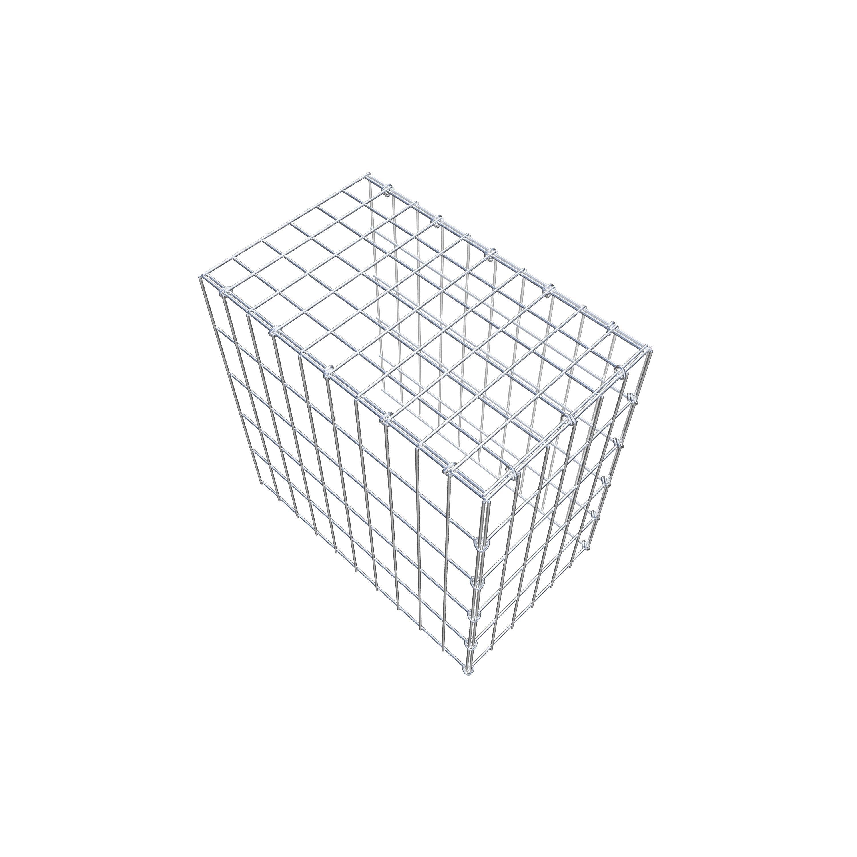 Opbouw schanskorf type 4 50 cm x 50 cm x 30 cm (L x H x D), maaswijdte 5 cm x 10 cm, C-ring