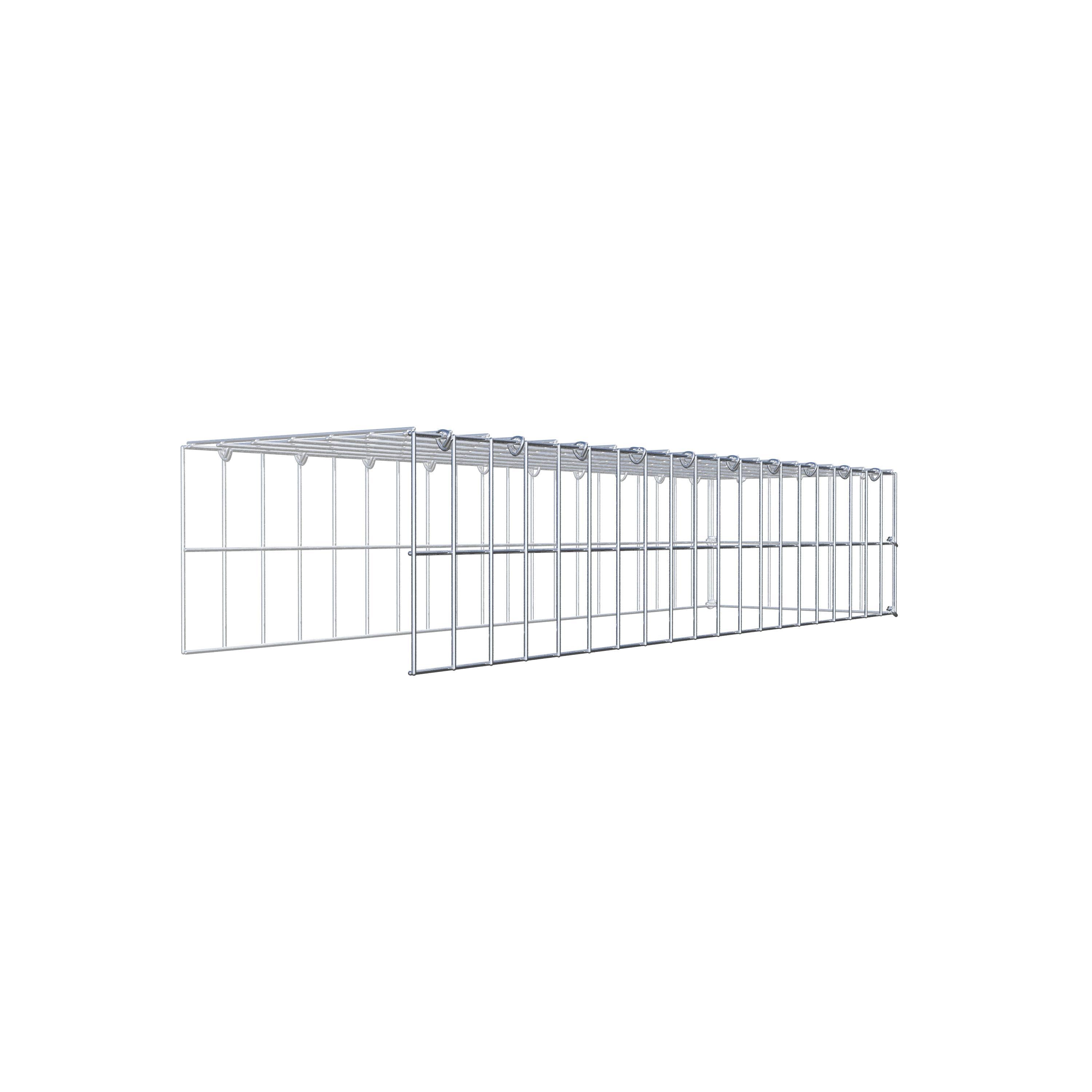 Bevestigbare schanskorf type 4 100 cm x 20 cm x 30 cm (L x H x D), maaswijdte 5 cm x 10 cm, C-ring