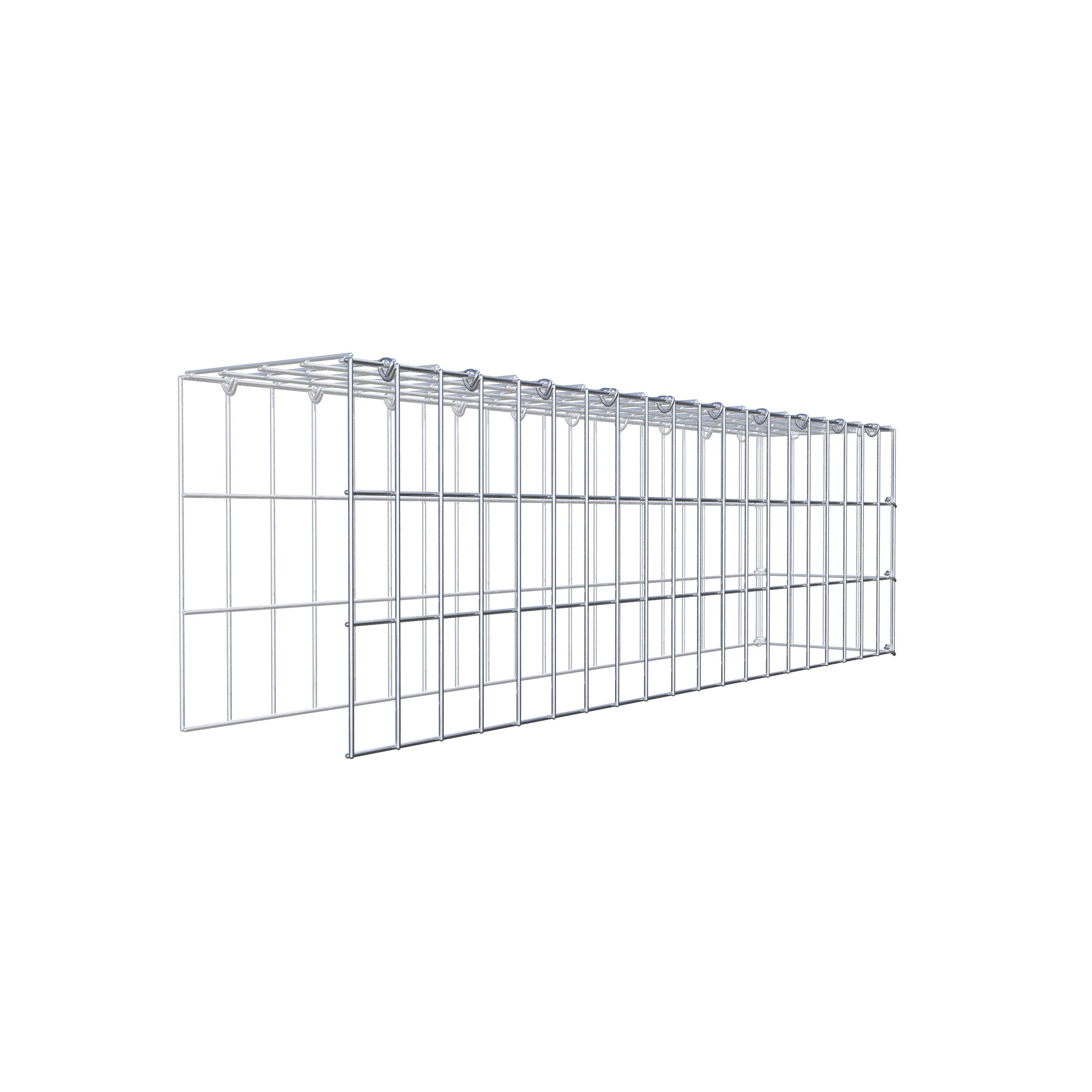 Type 4 oplegkorf 100 cm x 30 cm x 20 cm (L x H x D), maaswijdte 5 cm x 10 cm, C-ring