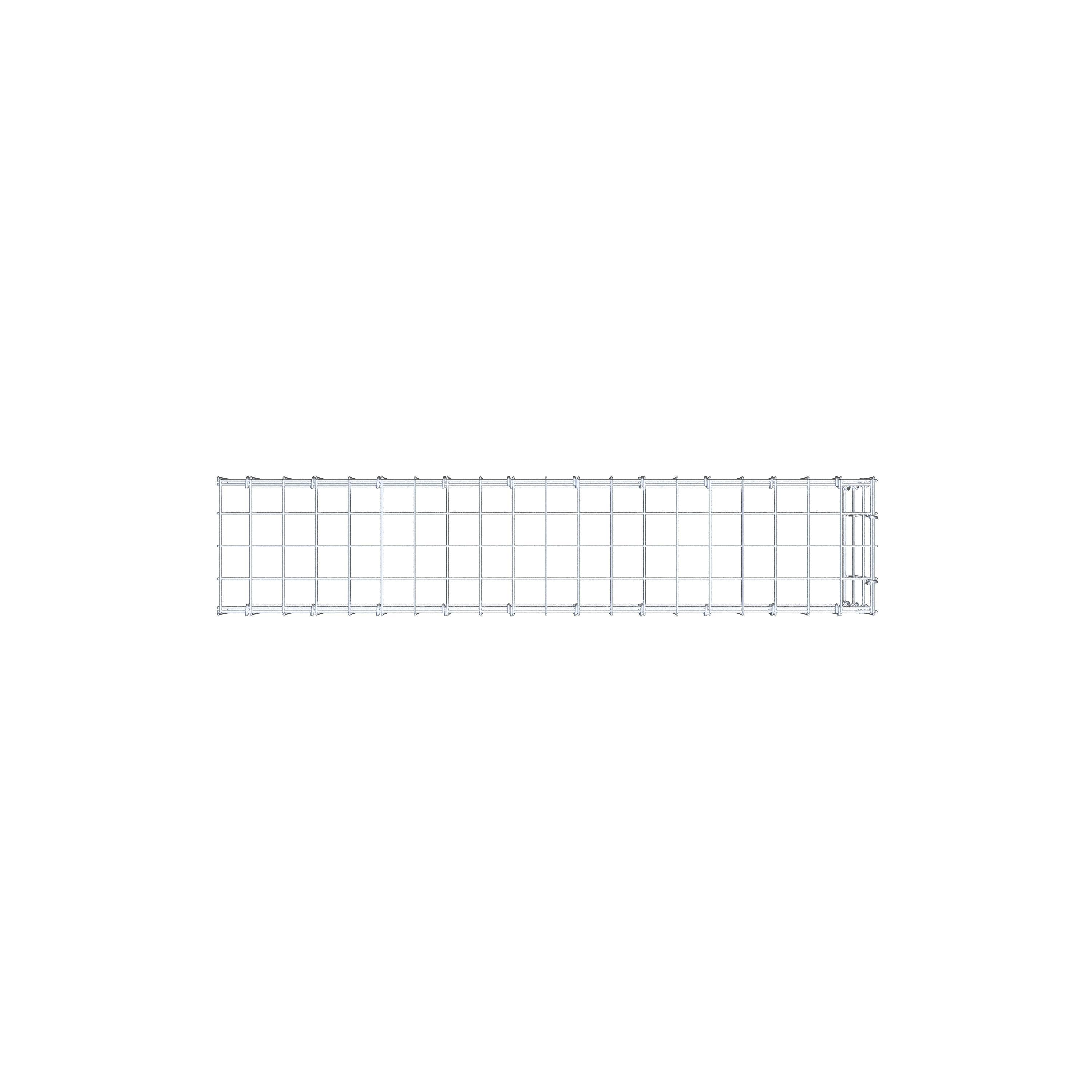 Type 4 oplegkorf 100 cm x 30 cm x 20 cm (L x H x D), maaswijdte 5 cm x 10 cm, C-ring