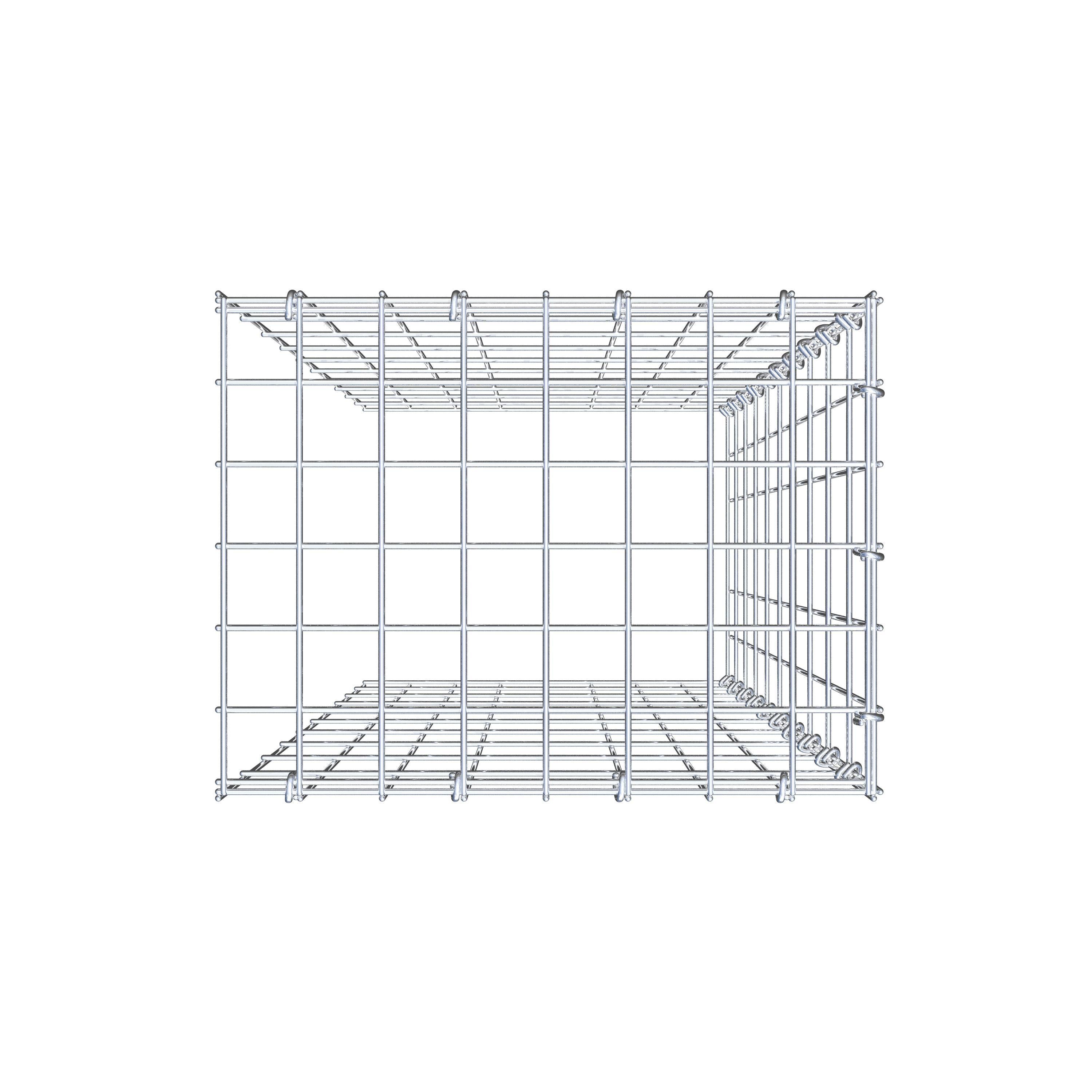Type 4 oplegkorf 100 cm x 40 cm x 30 cm (L x H x D), maaswijdte 5 cm x 10 cm, C-ring