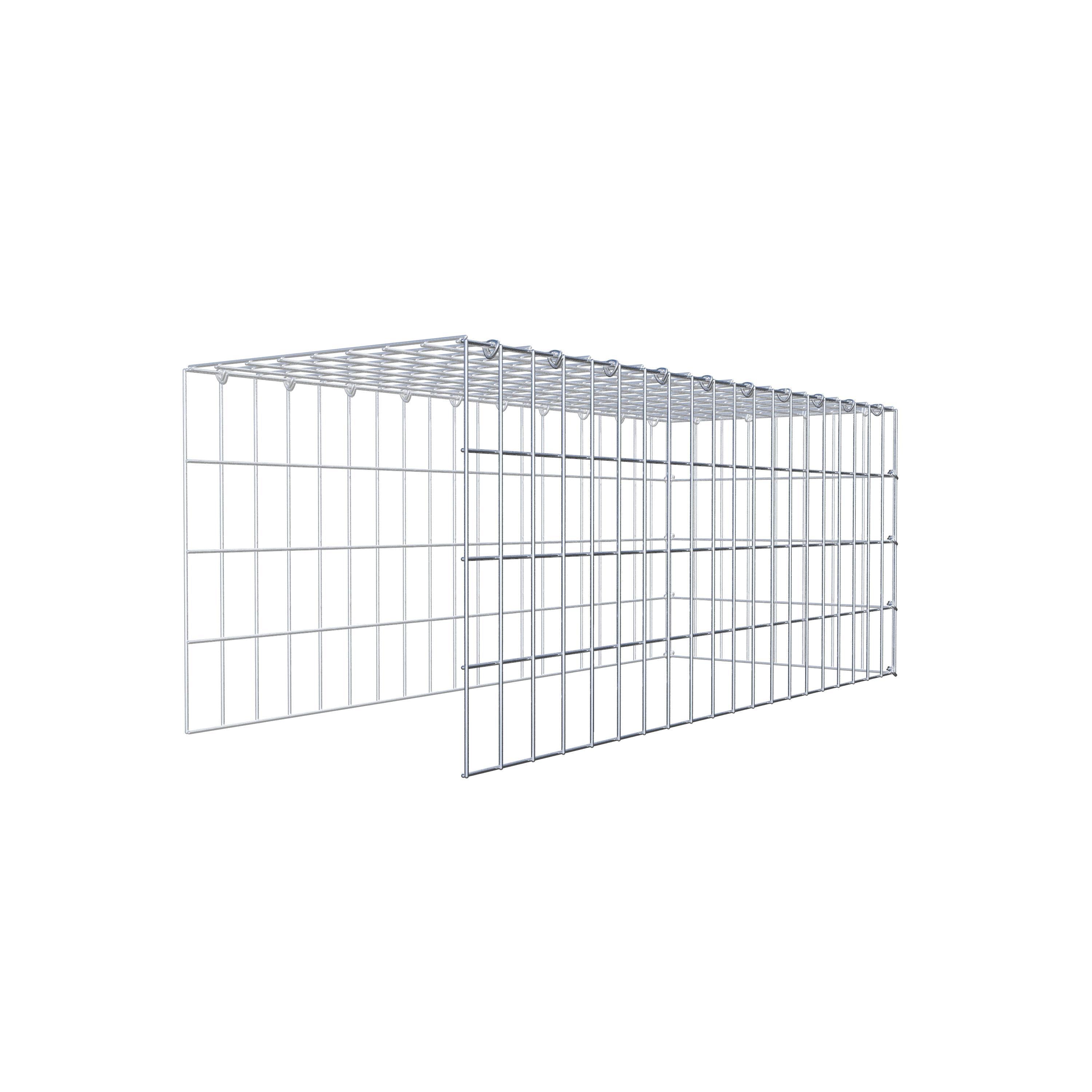 Opzetpaal type 4 100 cm x 40 cm x 40 cm (L x H x D), maaswijdte 5 cm x 10 cm, C-ring