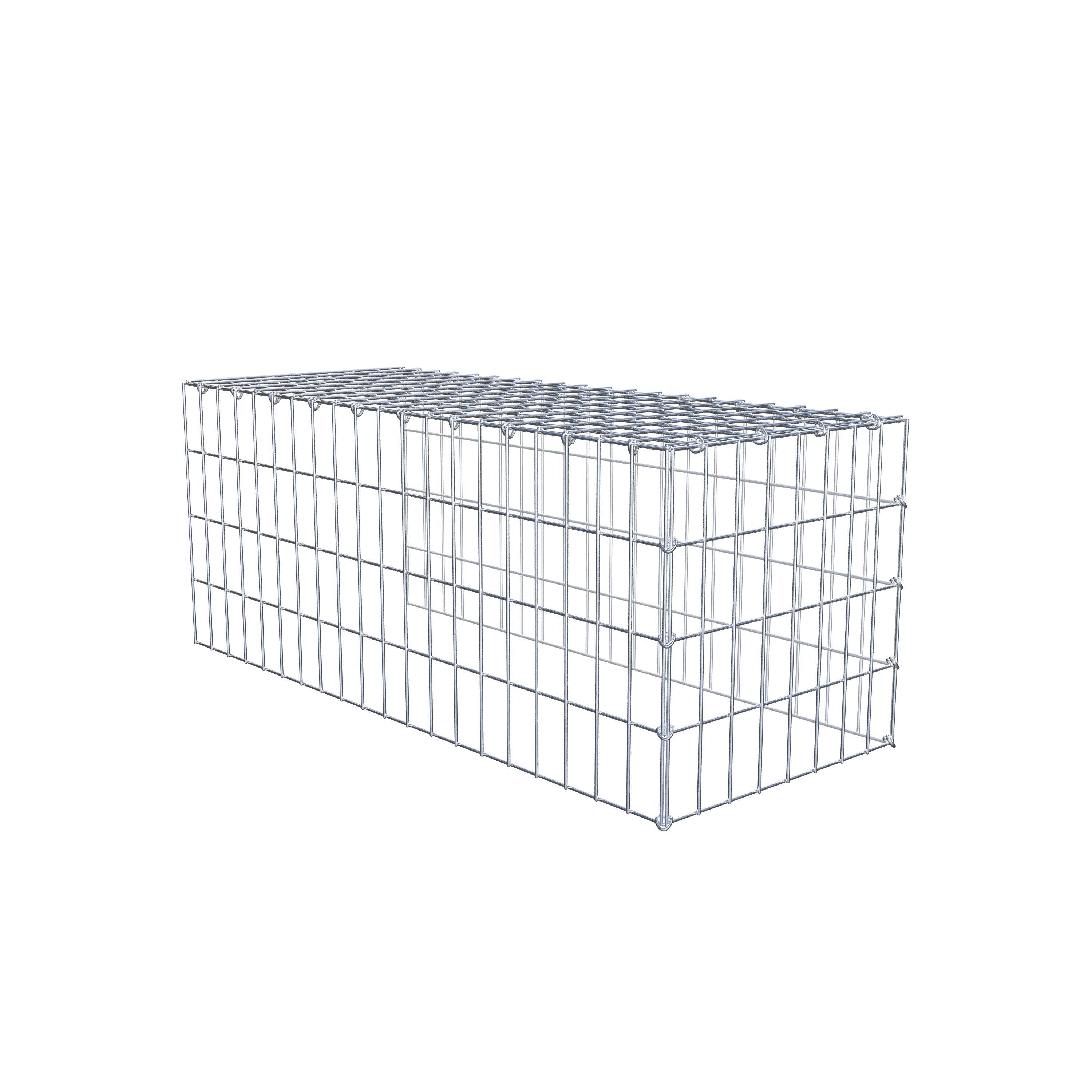 Opzetpaal type 4 100 cm x 40 cm x 40 cm (L x H x D), maaswijdte 5 cm x 10 cm, C-ring