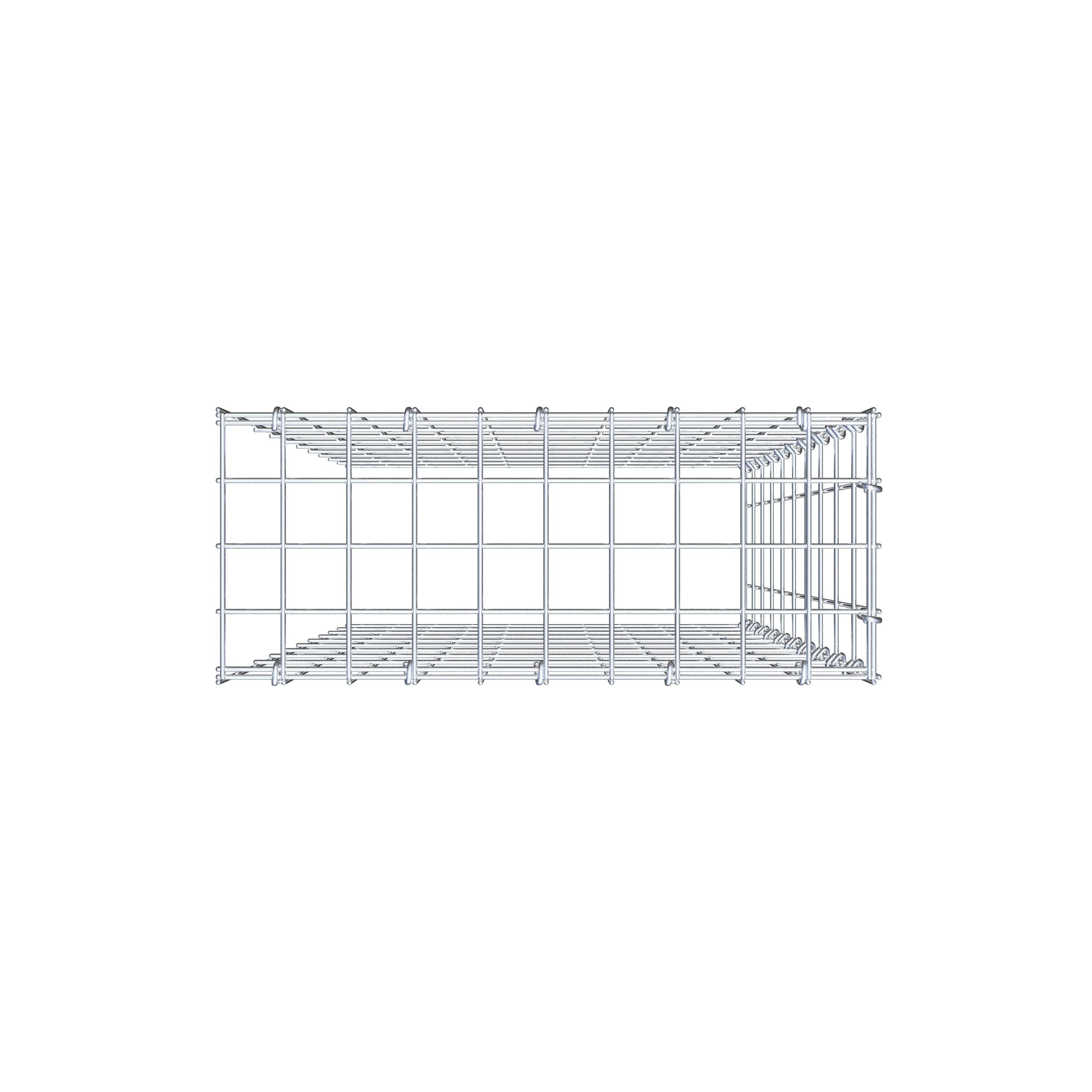 Type 4 oplegkorf 100 cm x 50 cm x 20 cm (L x H x D), maaswijdte 5 cm x 10 cm, C-ring