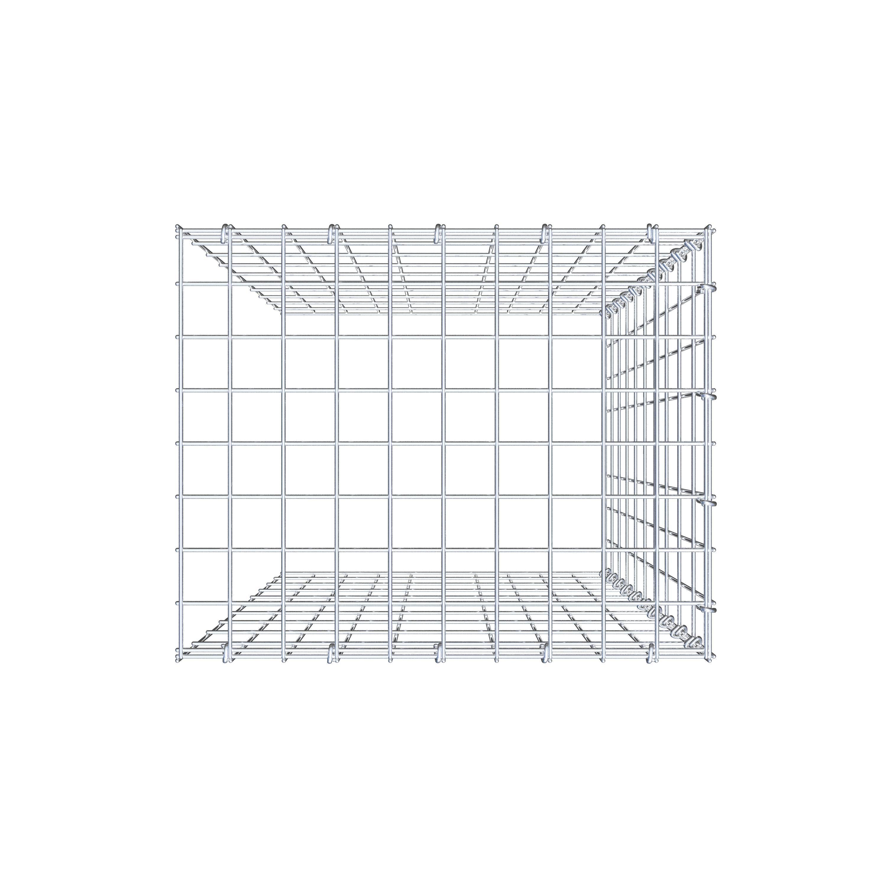Mounted gabion type 4 100 cm x 50 cm x 40 cm (L x H x D), mesh size 5 cm x 10 cm, C-ring