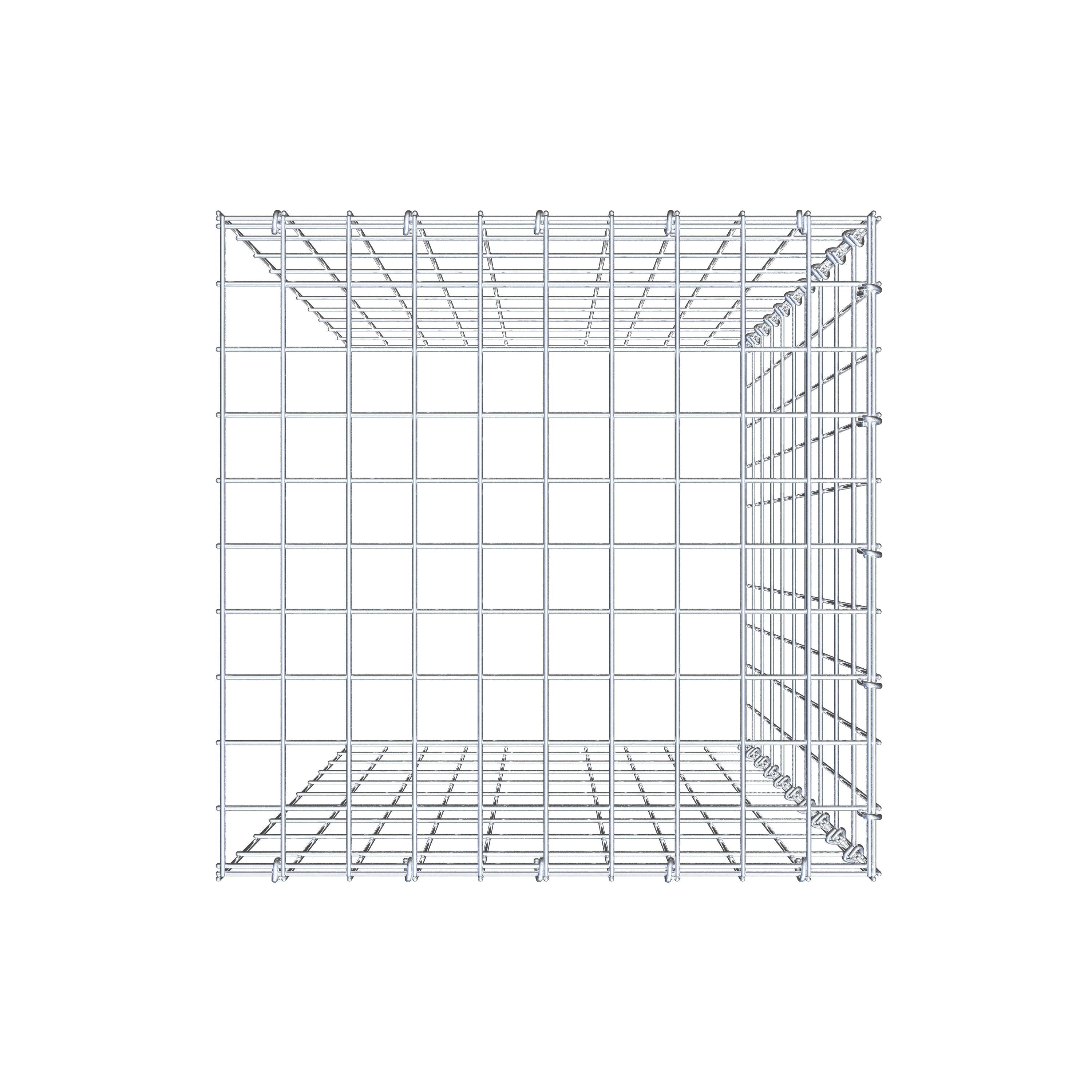 Opbouw schanskorf type 4 100 cm x 50 cm x 50 cm (L x H x D), maaswijdte 5 cm x 10 cm, C-ring