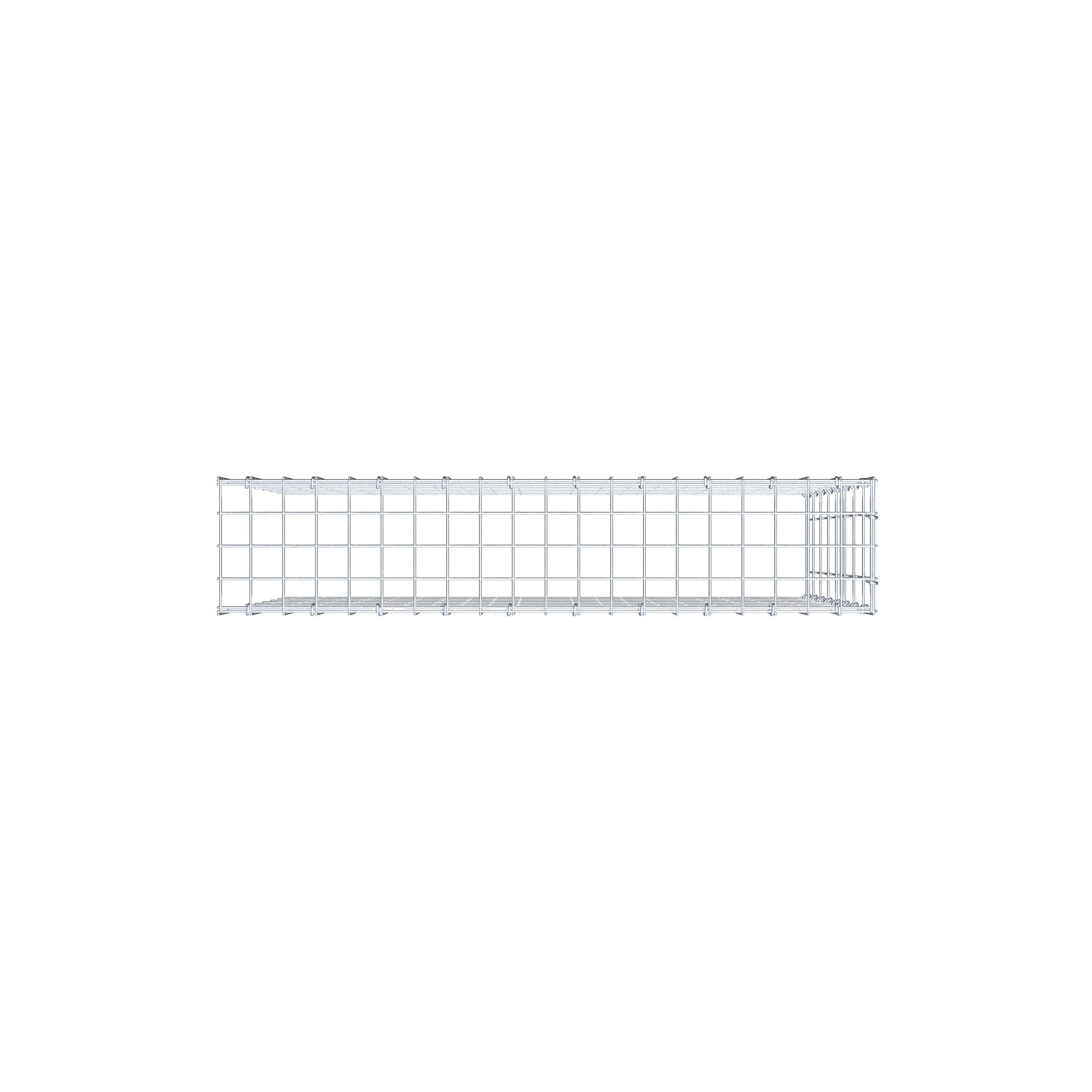 Gabbione aggiuntivo tipo 4 100 cm x 80 cm x 20 cm (L x H x P), maglia 5 cm x 10 cm, anello a C