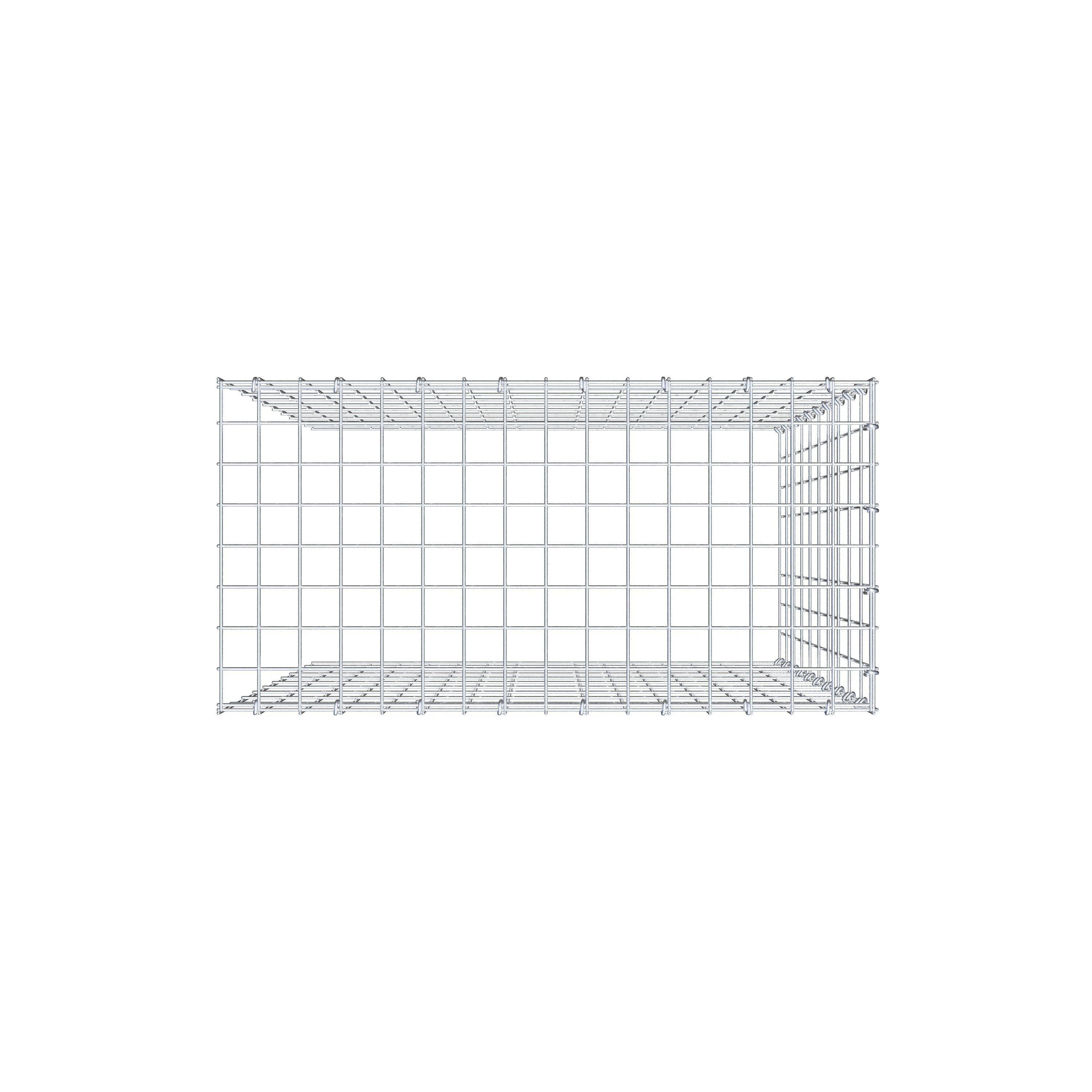 Type 4 oplegkorf 100 cm x 80 cm x 40 cm (L x H x D), maaswijdte 5 cm x 10 cm, C-ring