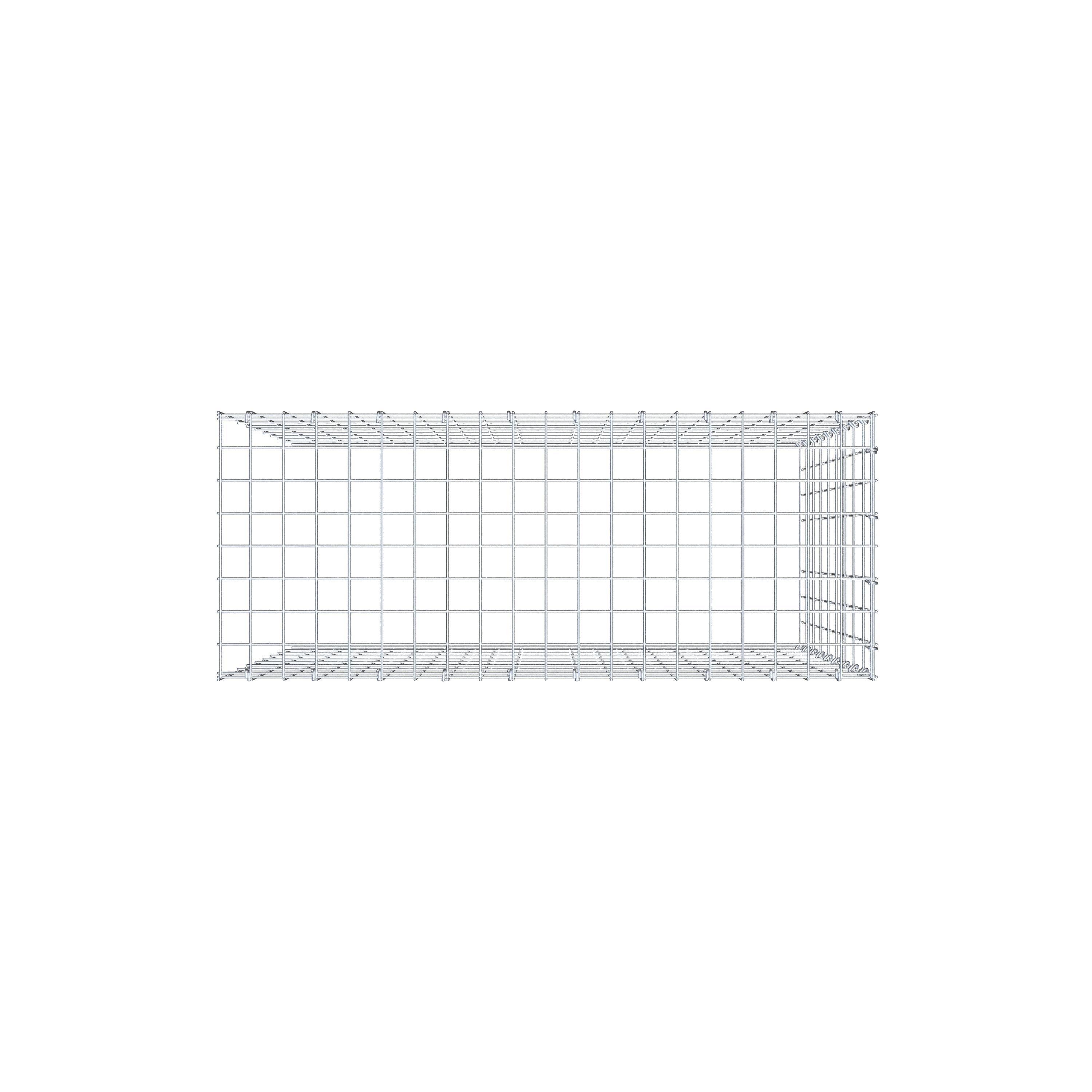 Opbouw schanskorf type 4 100 cm x 90 cm x 40 cm (L x H x D), maaswijdte 5 cm x 10 cm, C-ring