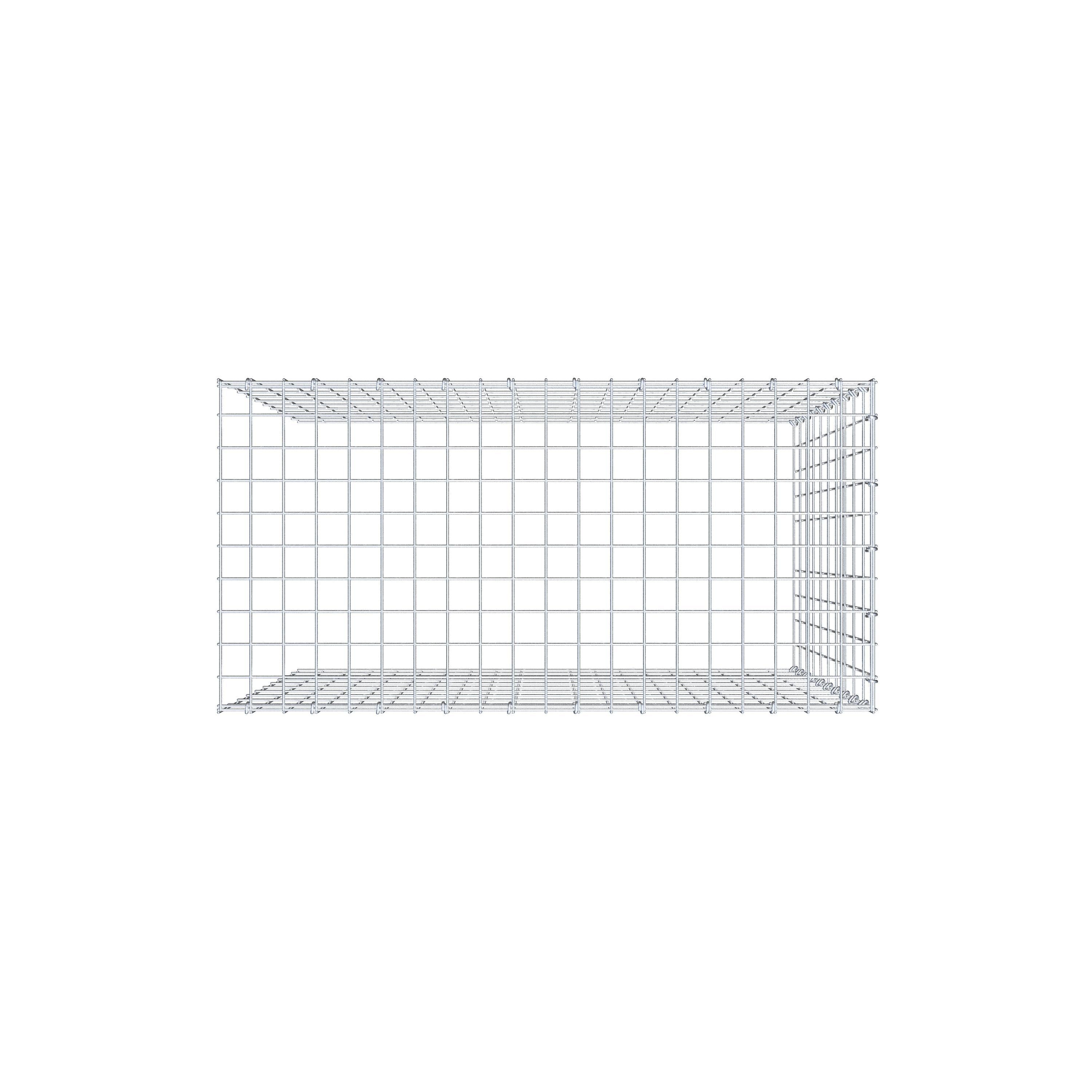 Gabbione aggiuntivo tipo 4 100 cm x 100 cm x 50 cm (L x H x P), maglia 5 cm x 10 cm, anello a C