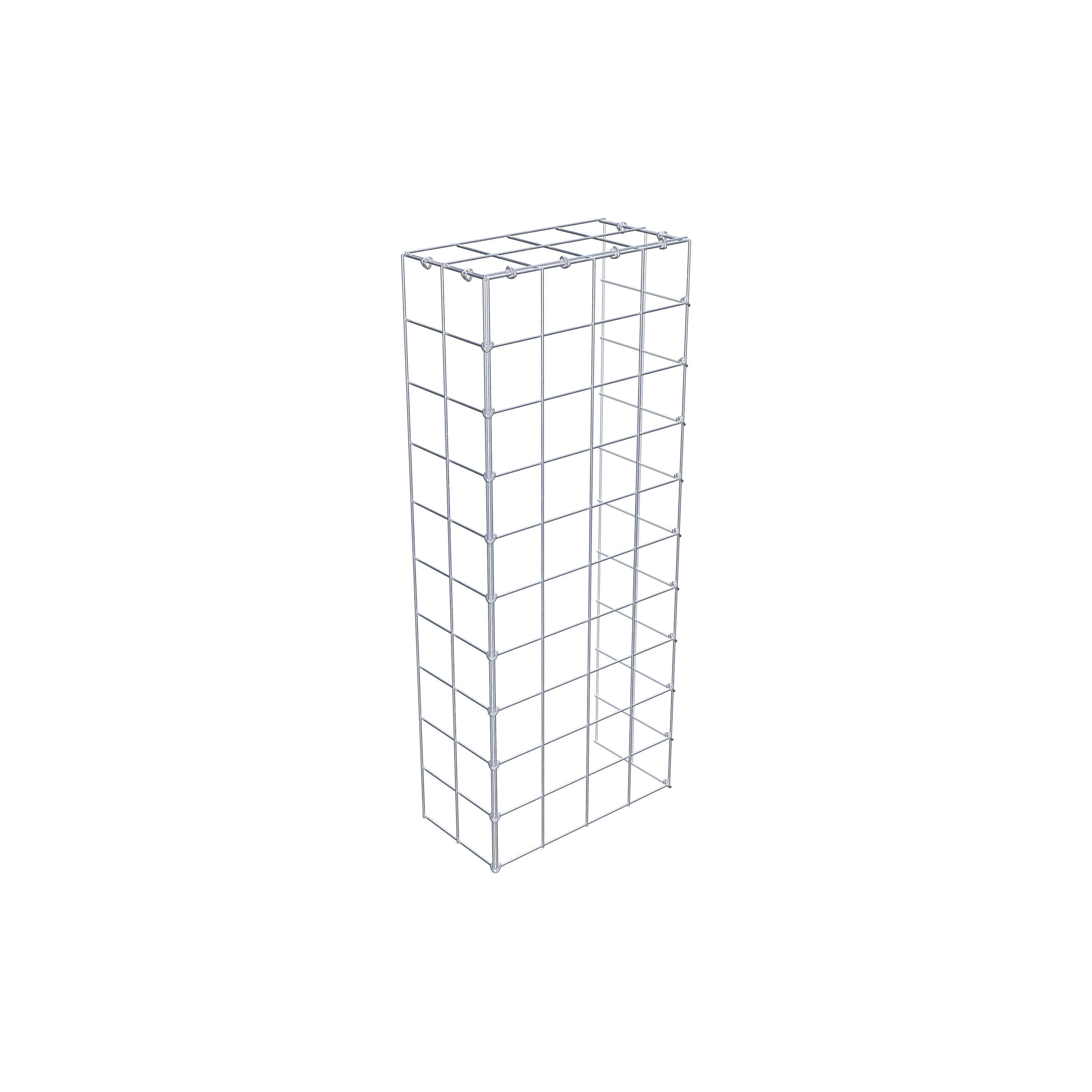 Type 4 oplegkorf 100 cm x 20 cm x 40 cm (L x H x D), maaswijdte 10 cm x 10 cm, C-ring