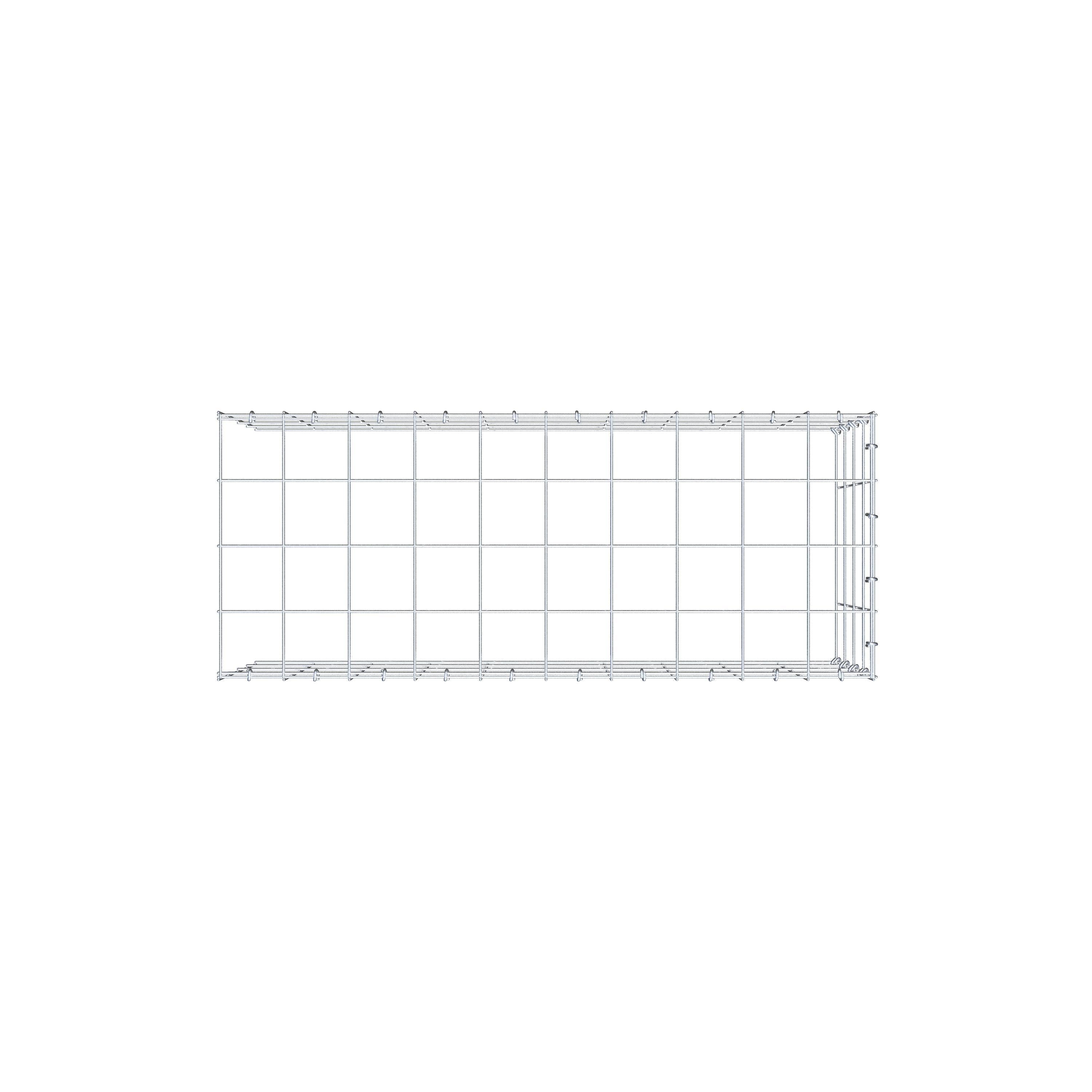Add-on schanskorf type 4 100 cm x 40 cm x 40 cm (L x H x D), maaswijdte 10 cm x 10 cm, C-ring