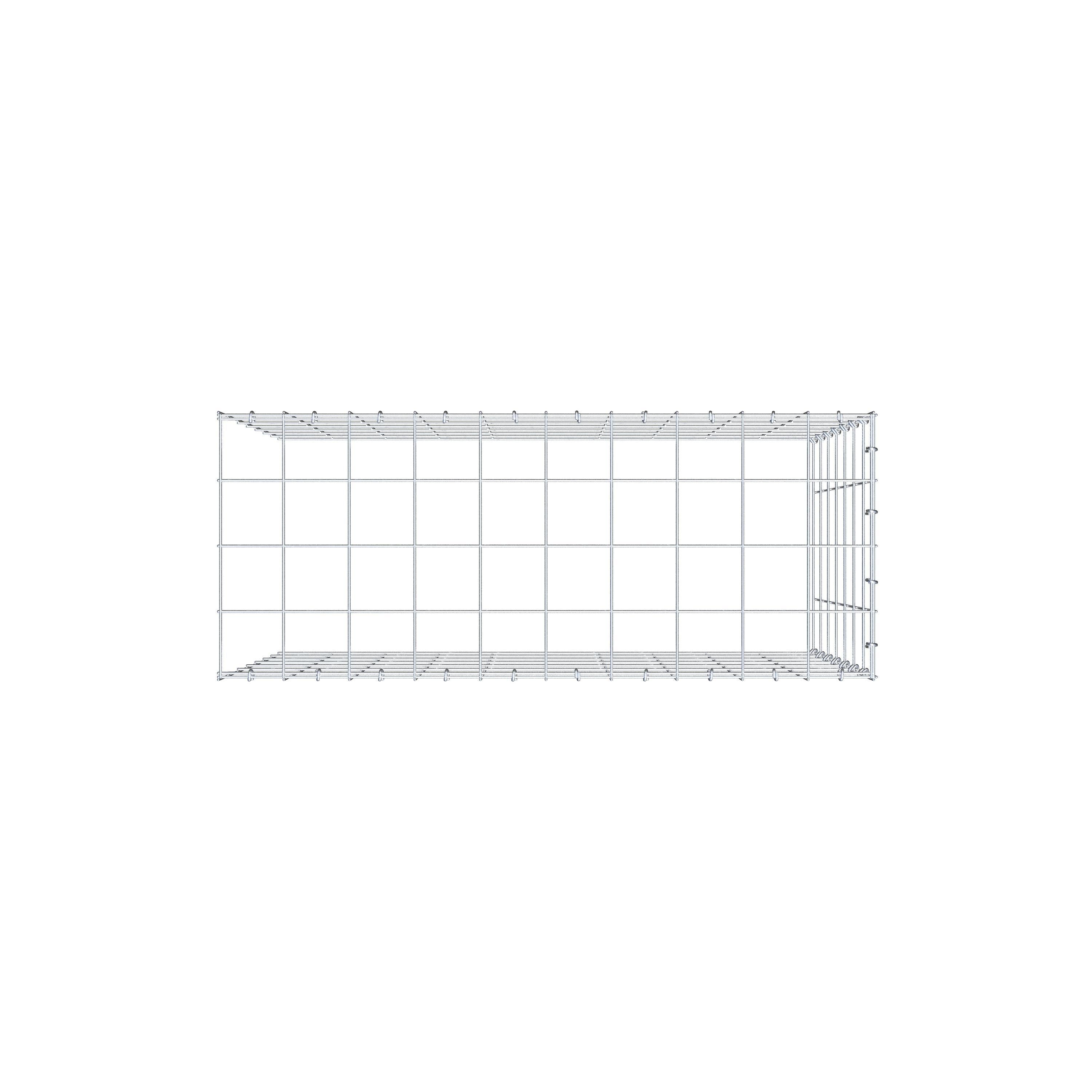 Gabião Tipo 4 100 cm x 70 cm x 40 cm (C x A x P), malhagem 10 cm x 10 cm, anel C