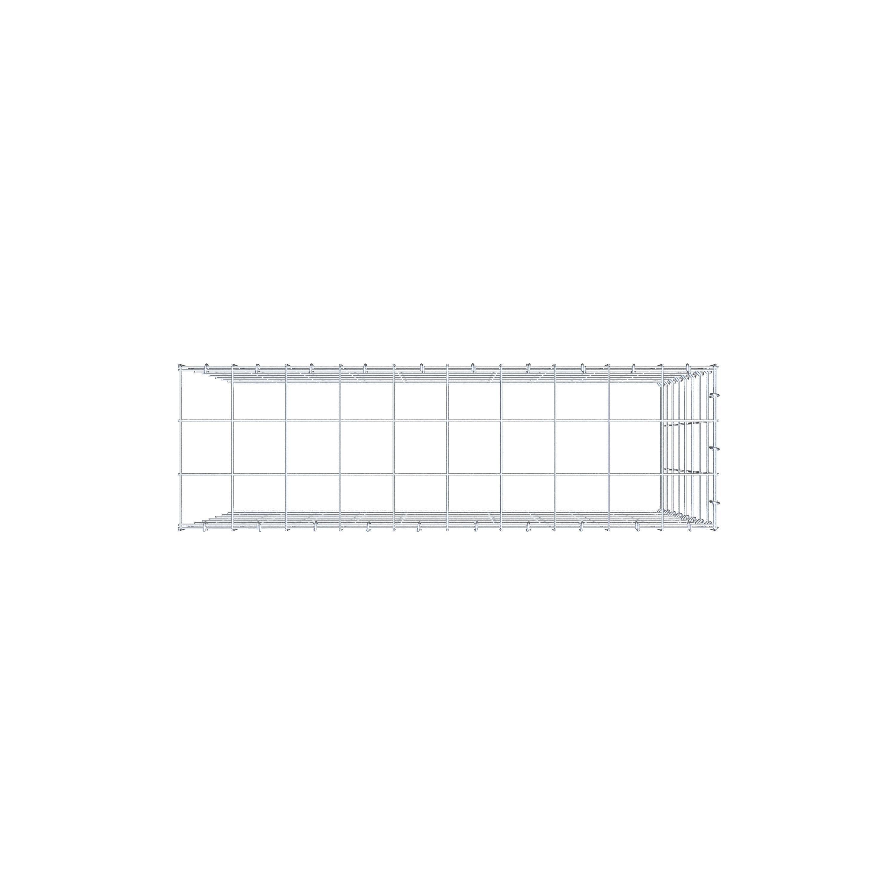 Add-on schanskorf type 4 100 cm x 80 cm x 30 cm (L x H x D), maaswijdte 10 cm x 10 cm, C-ring