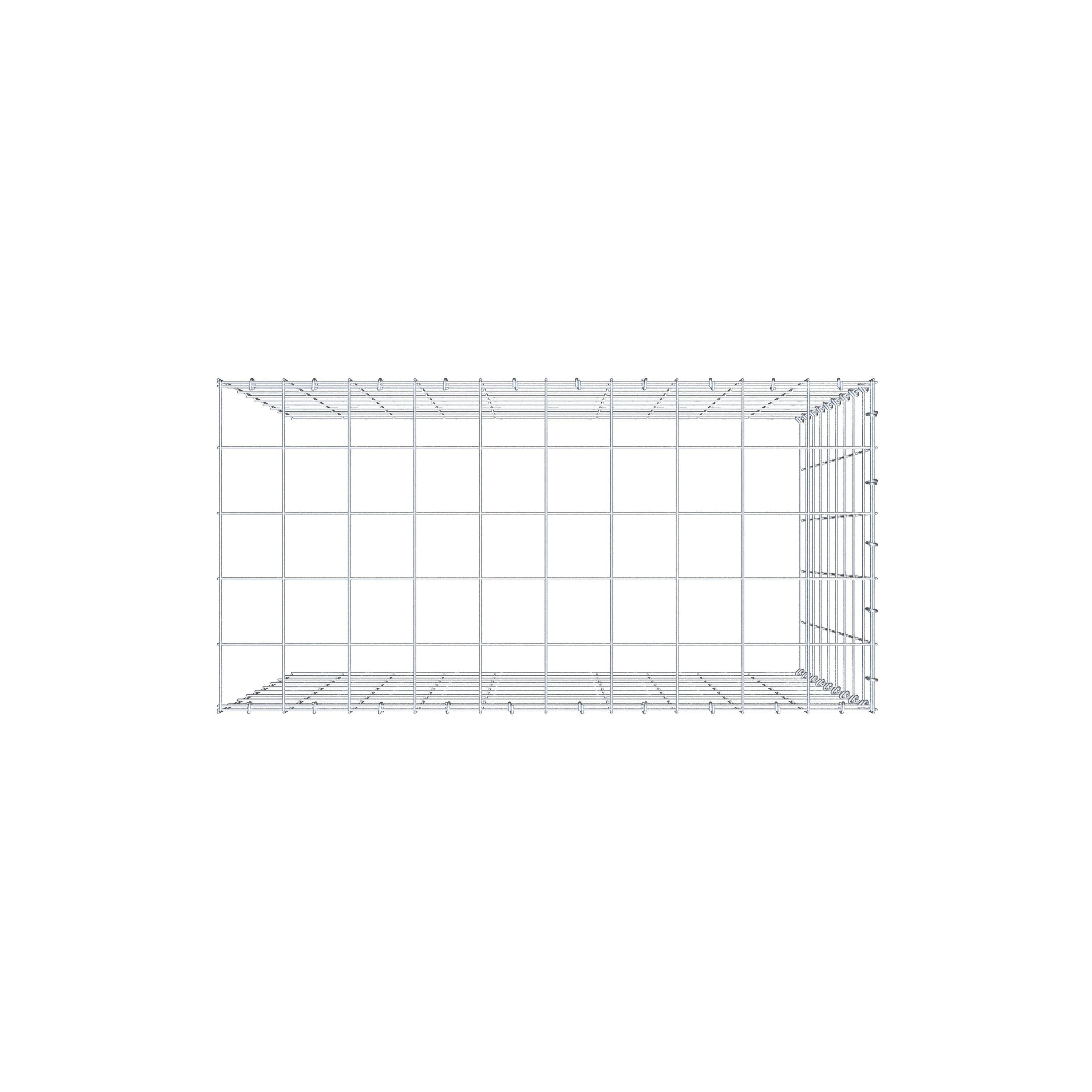 Add-on schanskorf type 4 100 cm x 90 cm x 50 cm (L x H x D), maaswijdte 10 cm x 10 cm, C-ring