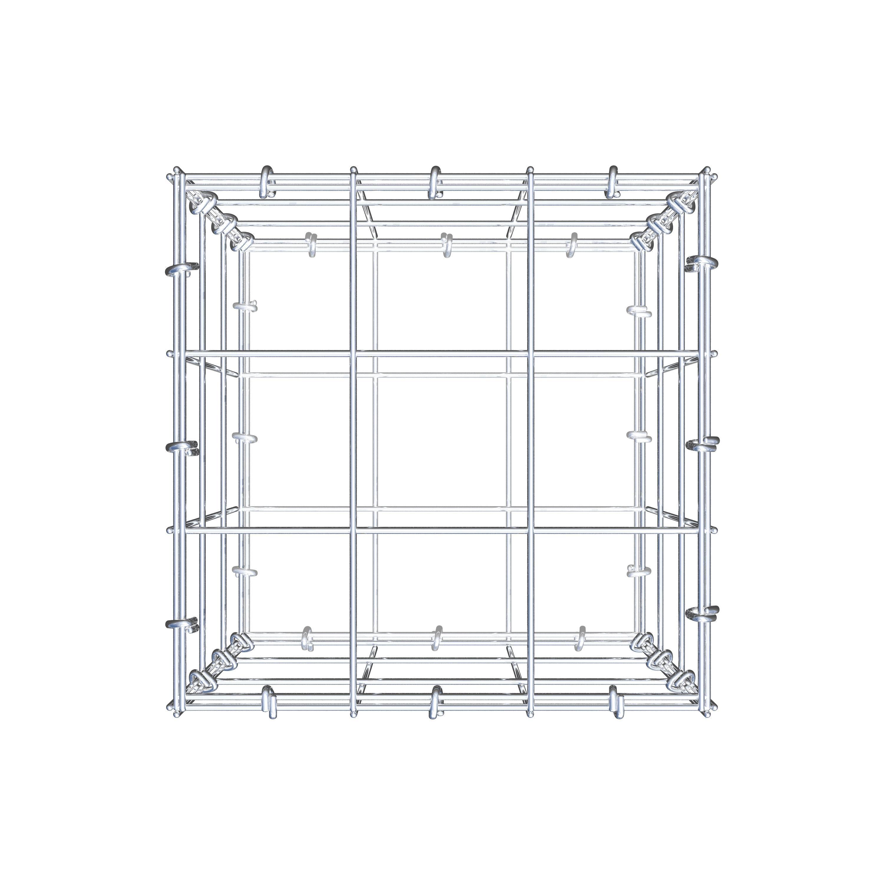 Gabbione 30 cm x 30 cm x 30 cm (L x H x P), maglia 10 cm x 10 cm, anello a C