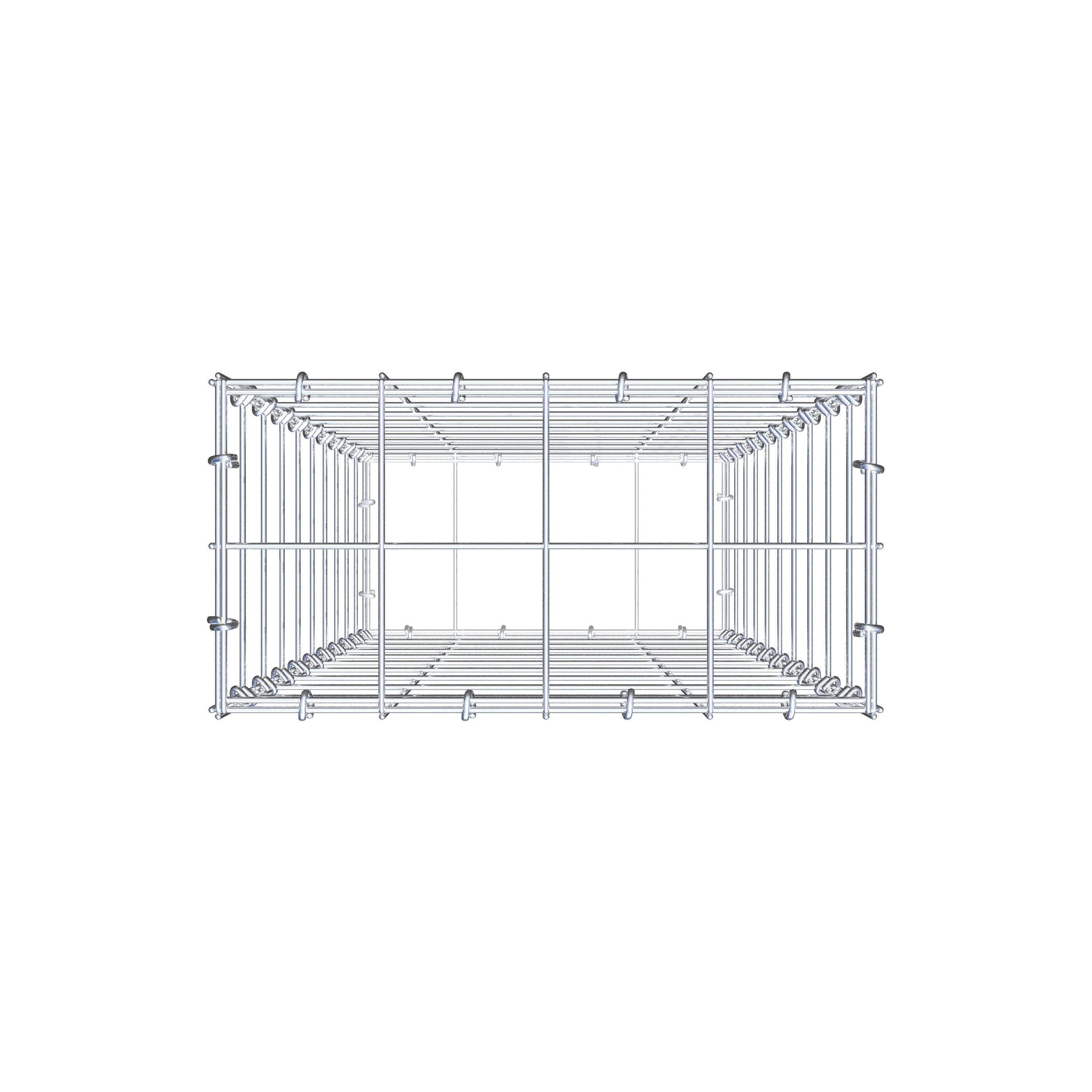 Schanskorf 100 cm x 40 cm x 20 cm (L x H x D), maaswijdte 10 cm x 10 cm, C-ring