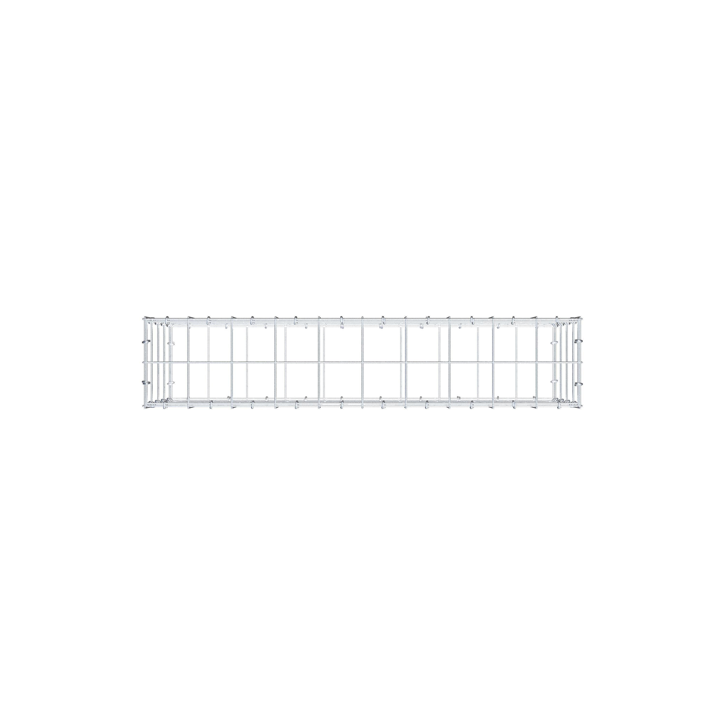 Schanskorf 100 cm x 40 cm x 20 cm (L x H x D), maaswijdte 10 cm x 10 cm, C-ring