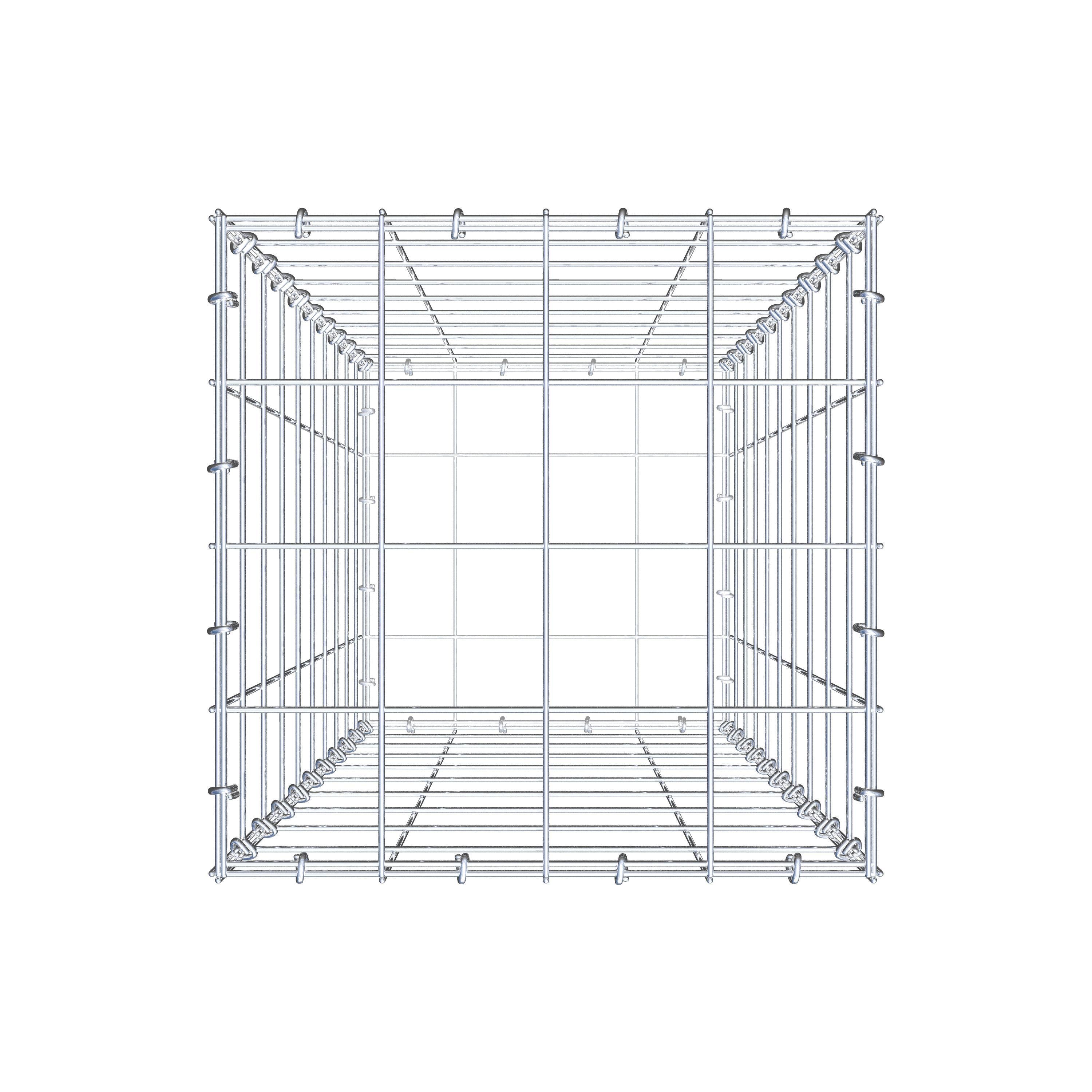 Schanskorf 100 cm x 40 cm x 40 cm (L x H x D), maaswijdte 10 cm x 10 cm, C-ring
