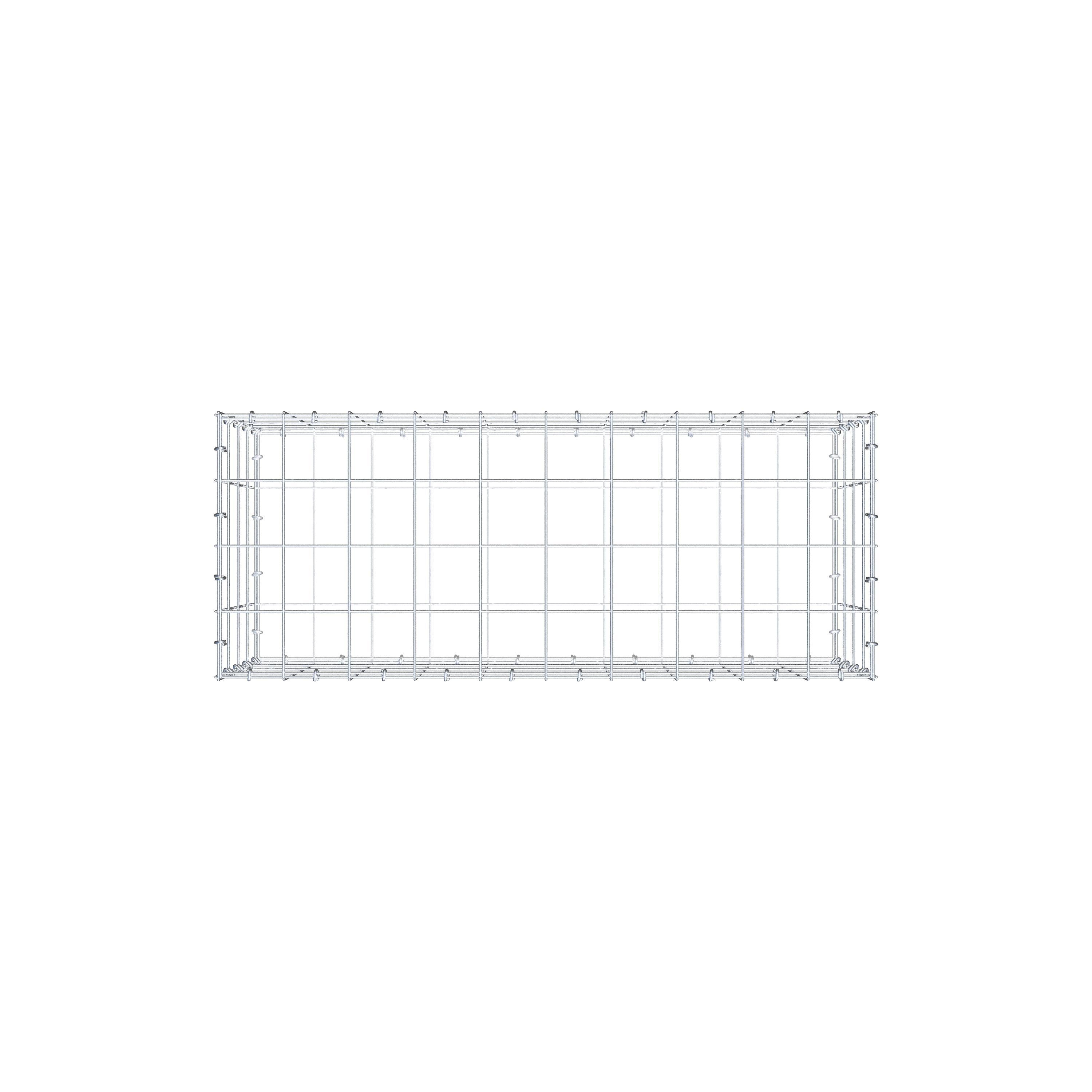 Schanskorf 100 cm x 40 cm x 40 cm (L x H x D), maaswijdte 10 cm x 10 cm, C-ring