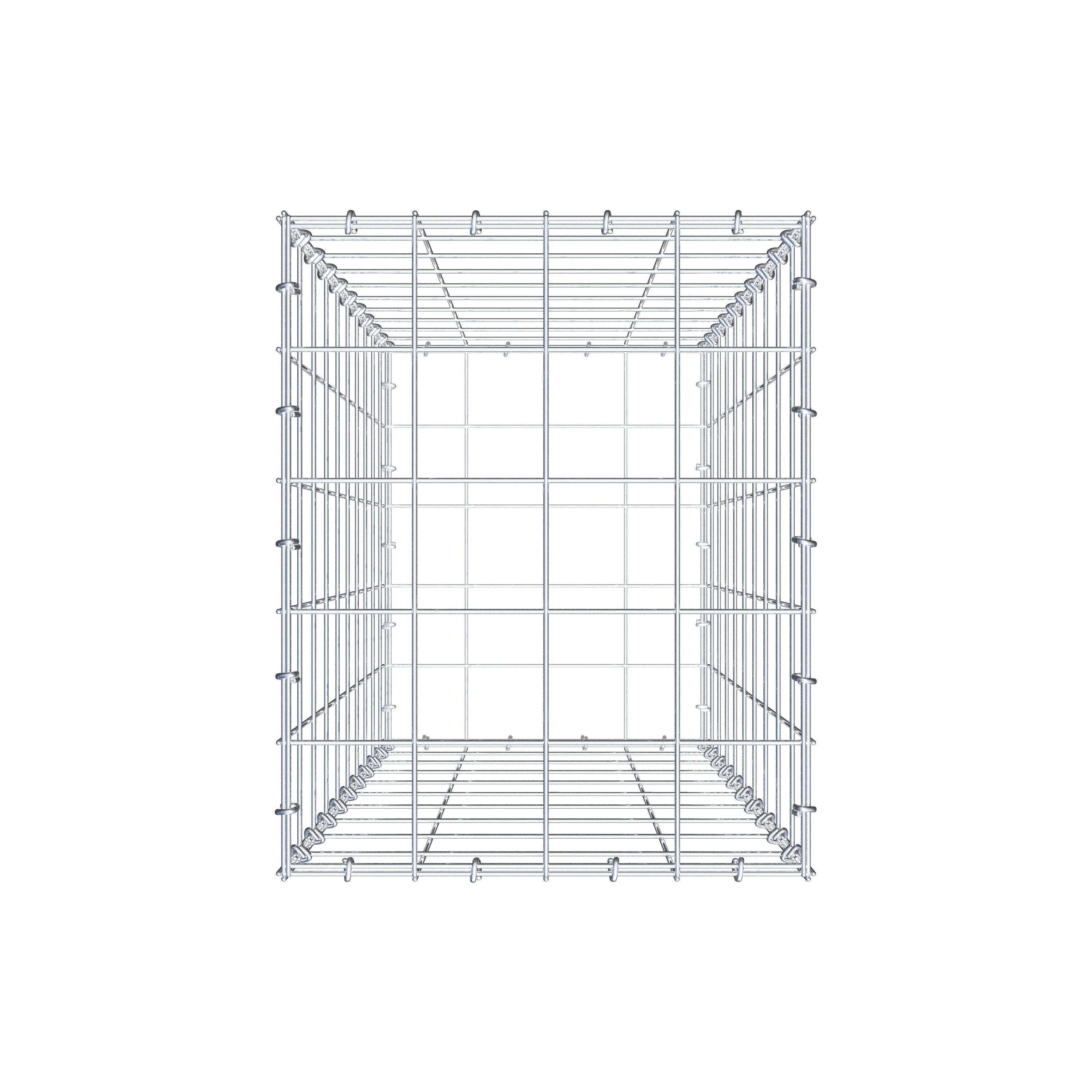 Schanskorf 100 cm x 40 cm x 50 cm (L x H x D), maaswijdte 10 cm x 10 cm, C-ring