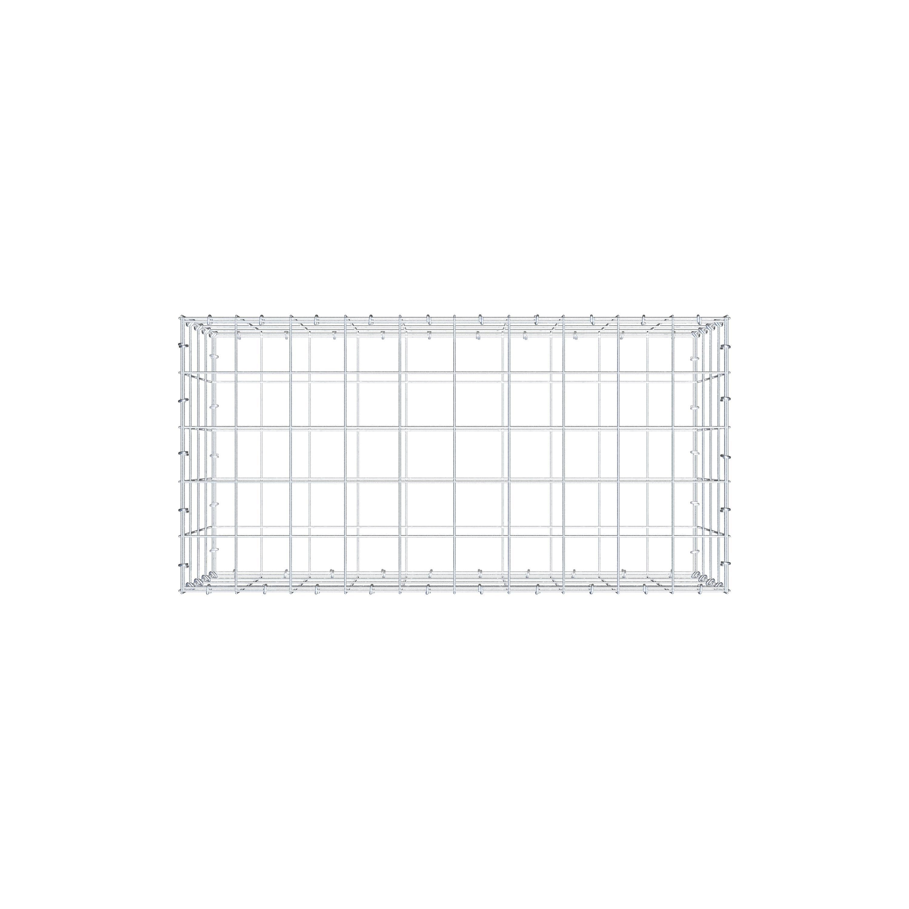 Schanskorf 100 cm x 40 cm x 50 cm (L x H x D), maaswijdte 10 cm x 10 cm, C-ring