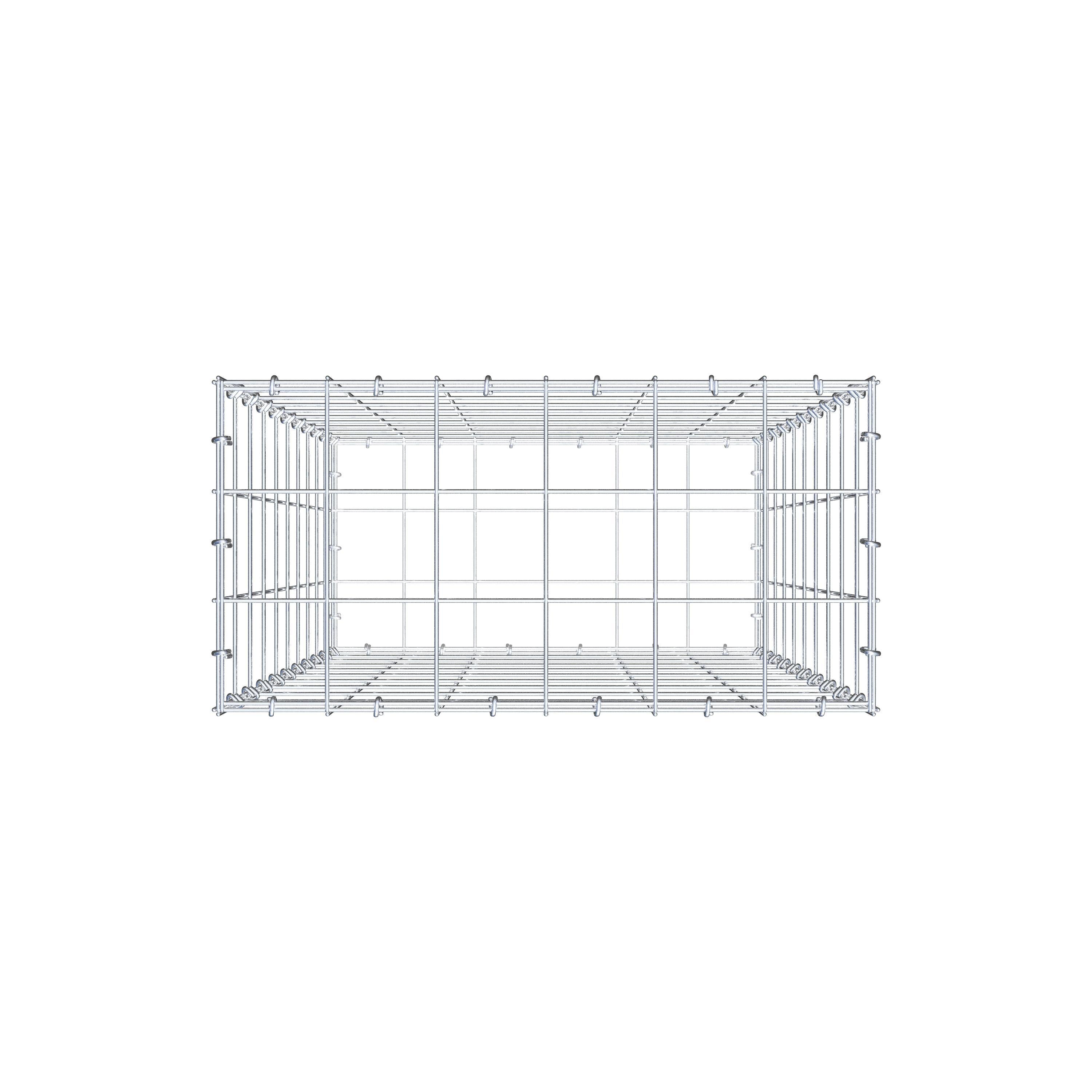 Gabbione 100 cm x 60 cm x 30 cm (L x H x P), maglia 10 cm x 10 cm, anello a C