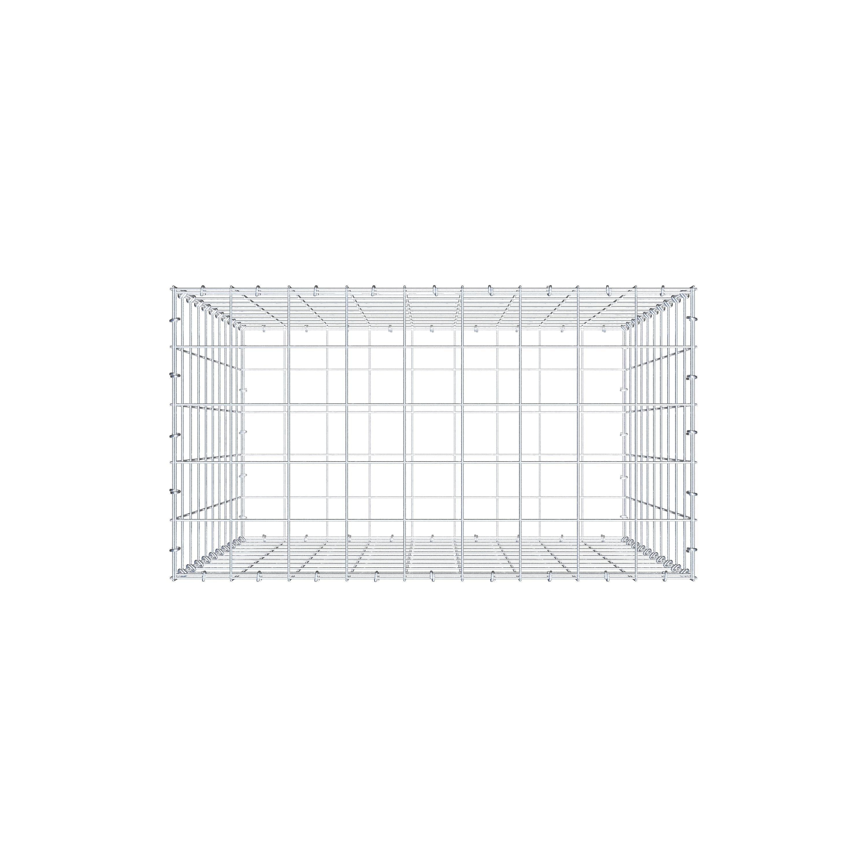 Schanskorf 100 cm x 90 cm x 50 cm (L x H x D), maaswijdte 10 cm x 10 cm, C-ring