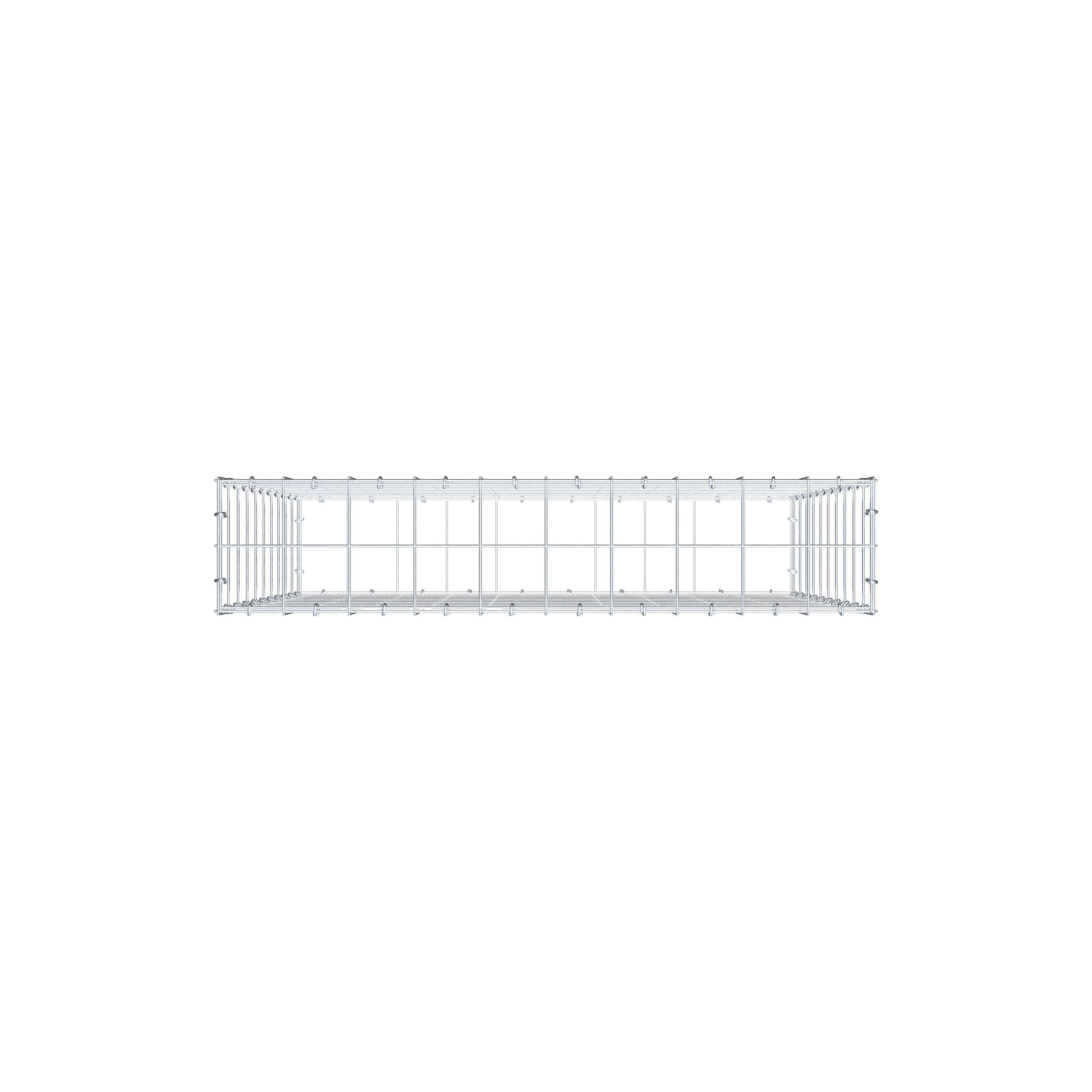 Schanskorf 100 cm x 100 cm x 20 cm (L x H x D), maaswijdte 10 cm x 10 cm, C-ring