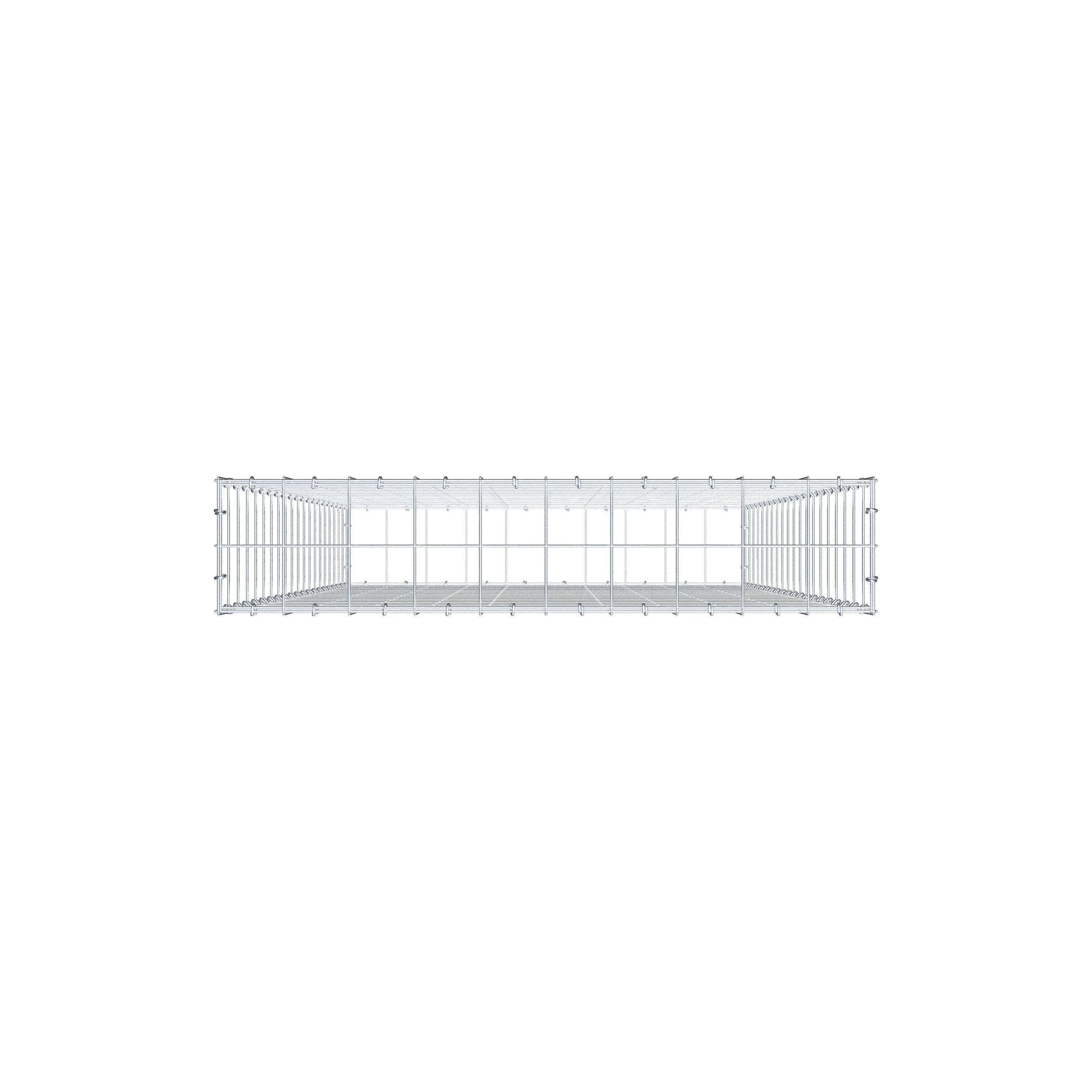 Schanskorf 200 cm x 100 cm x 20 cm (L x H x D), maaswijdte 10 cm x 10 cm, C-ring