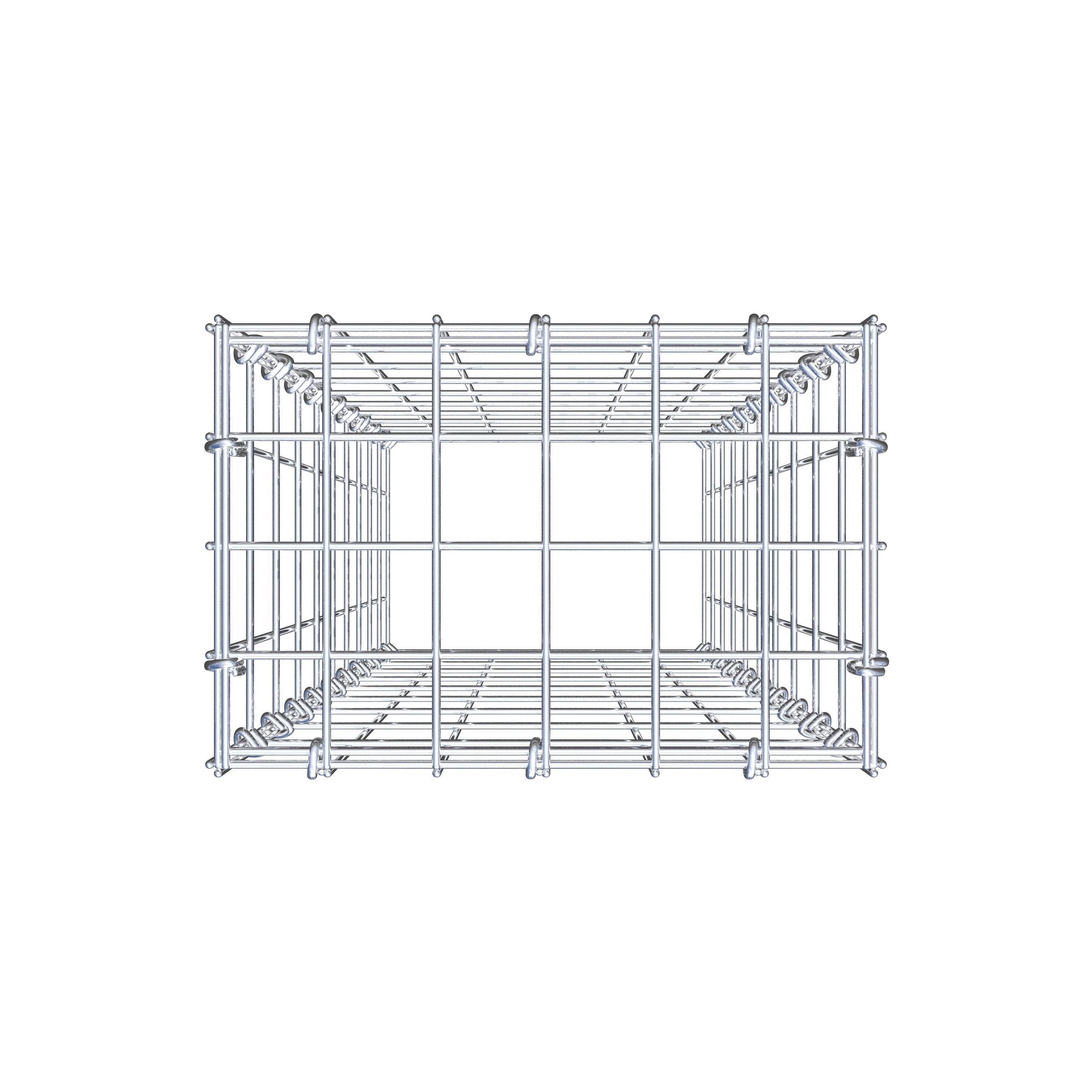 Mounted gabion type 3 100 cm x 30 cm x 20 cm (L x H x D), mesh size 5 cm x 10 cm, C-ring