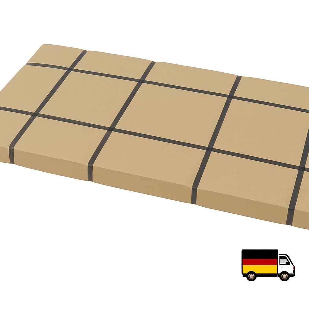 Letto rialzato rotondo, diametro esterno 322 cm, altezza 80 cm, dimensioni della rete 5 x 5 cm, spessore della parete 15 cm