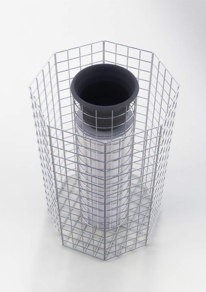 Columna de flores octogonal Altura 62 cm MW 5 x 5 cm, galvanizado en caliente incl. maceta