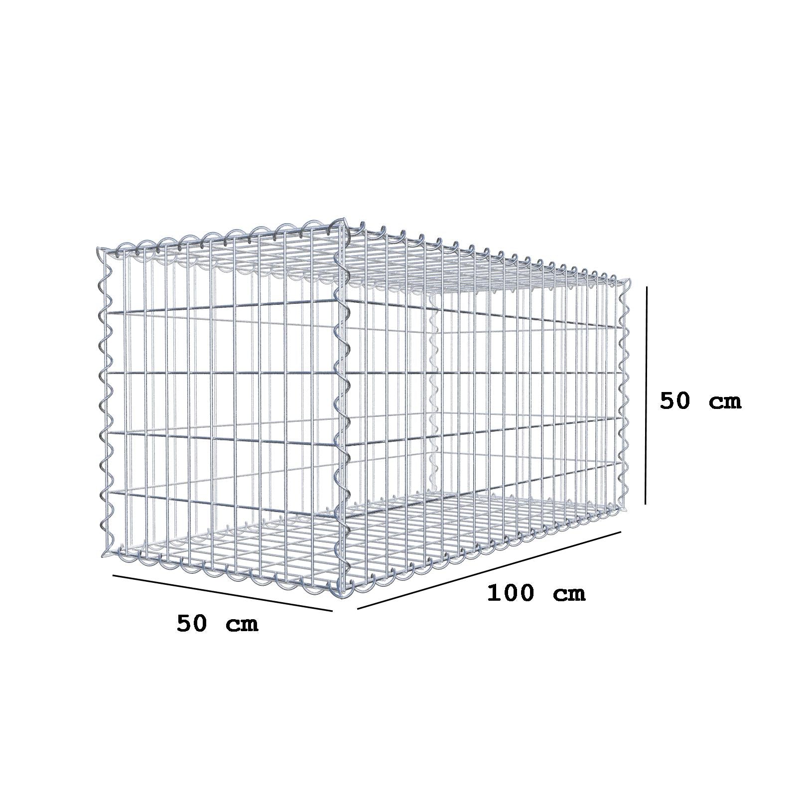 Set van 2 schanskorven 100 cm x 50 cm x 50 cm (L x H x D), maaswijdte 5 x 10 cm, spiraalvormig