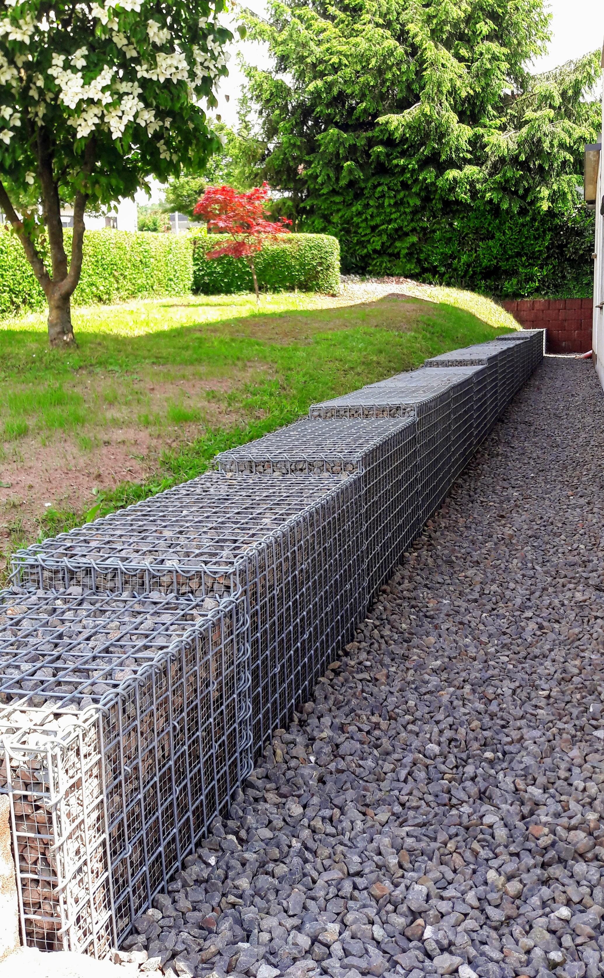 Set of 2 gabions 100 cm x 50 cm x 50 cm (L x H x D), mesh size 5 x 5 cm, spiral