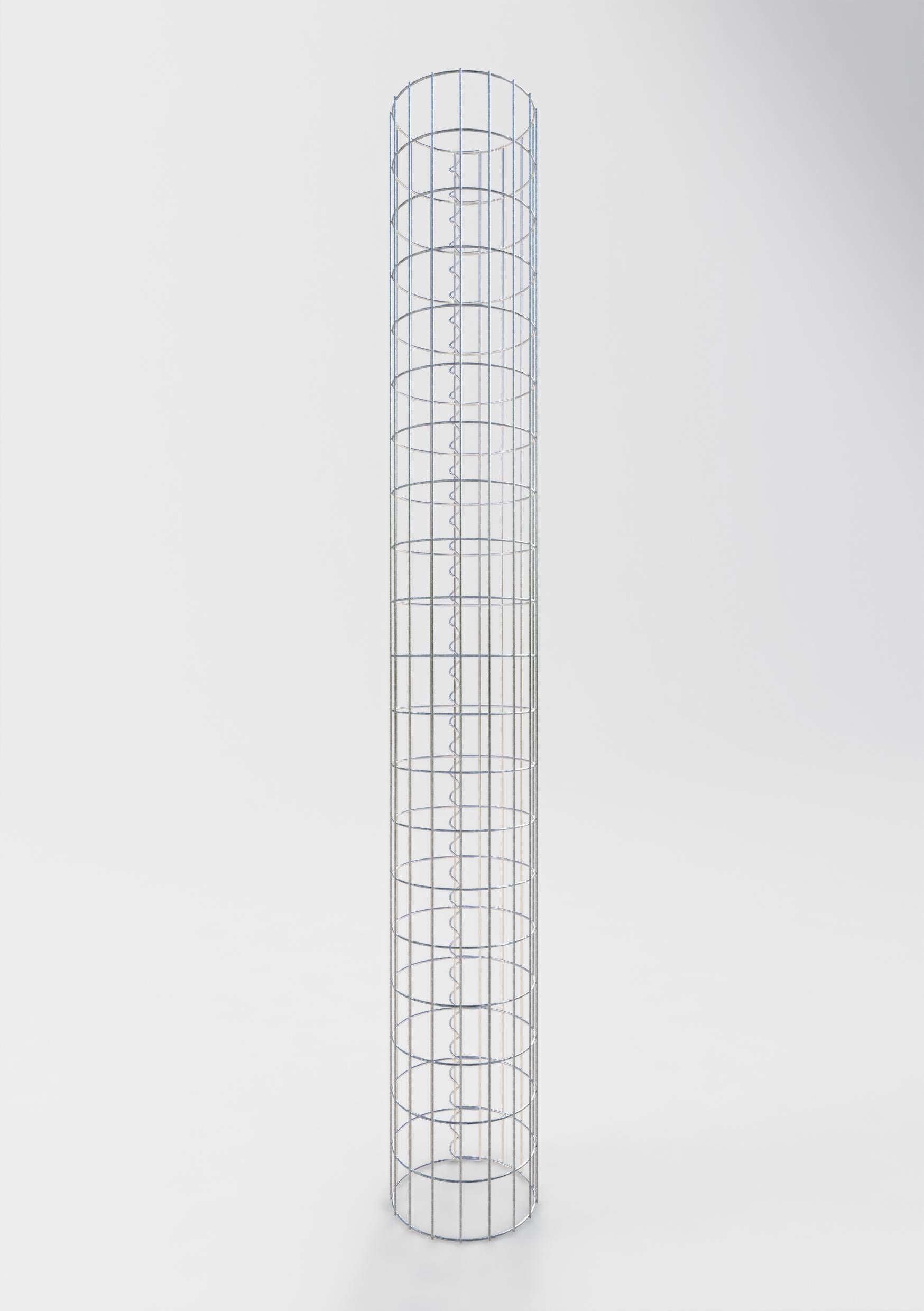 Schanskorfzuil rond 27 cm diameter, 200 cm hoogte, maaswijdte 5 cm x 10 cm