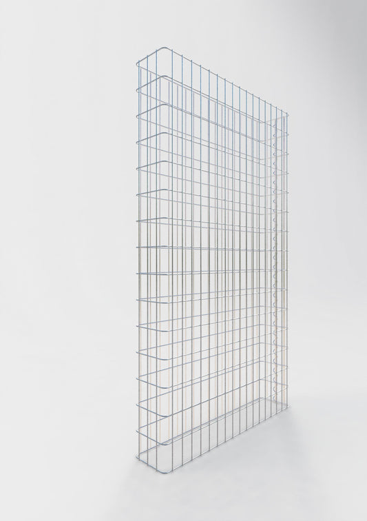 Comprimento da cerca de gabião 87 cm, altura 160 cm, profundidade 17 cm, tamanho da malha 5 x 10 cm