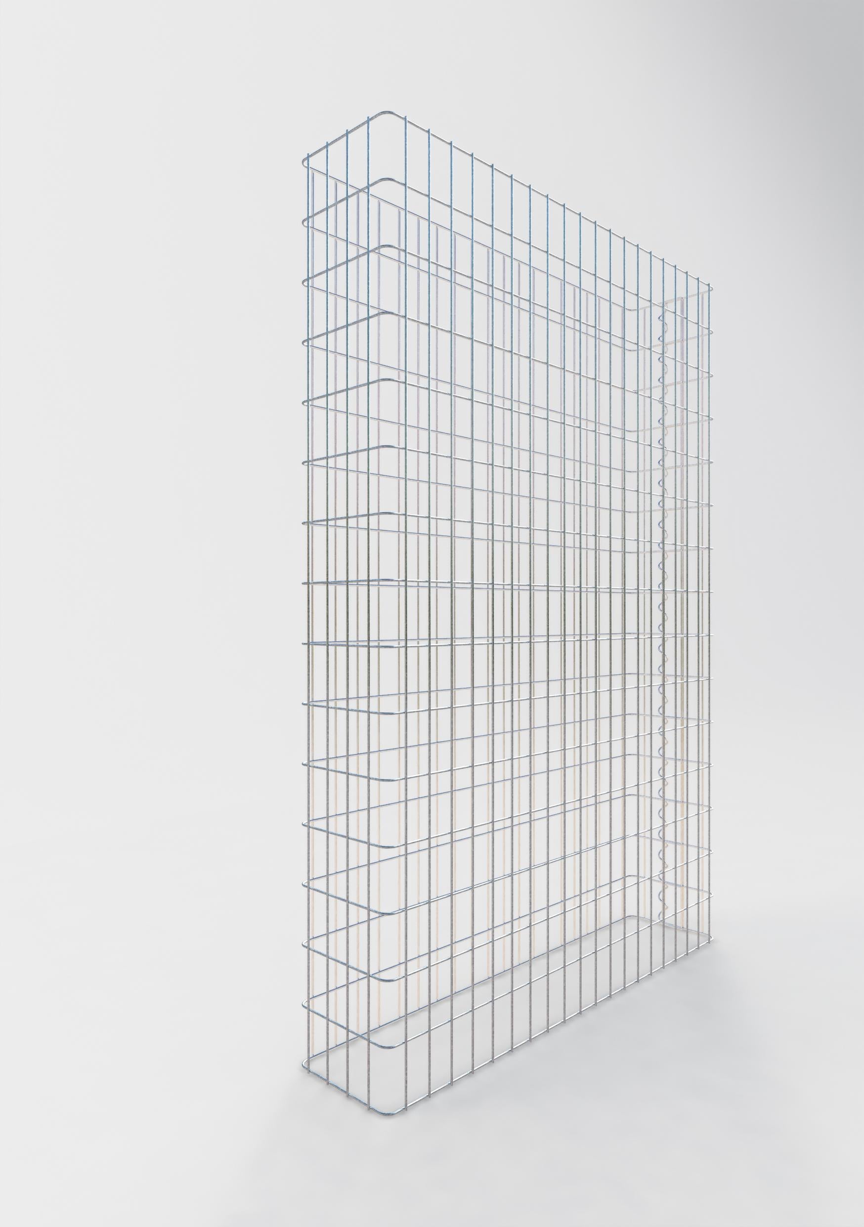 Gabionenzaun Länge 102 cm, Höhe 180 cm, Tiefe 22 cm, Maschenweite 5 x 10 cm