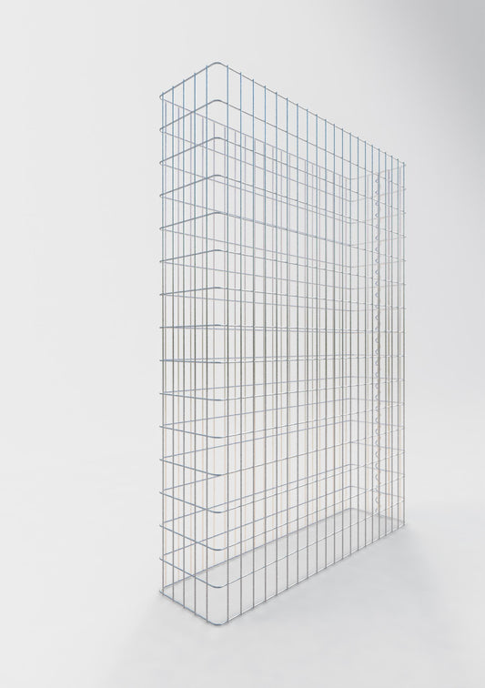 Comprimento da cerca de gabião 77 cm, altura 200 cm, profundidade 27 cm, tamanho da malha 5 x 10 cm