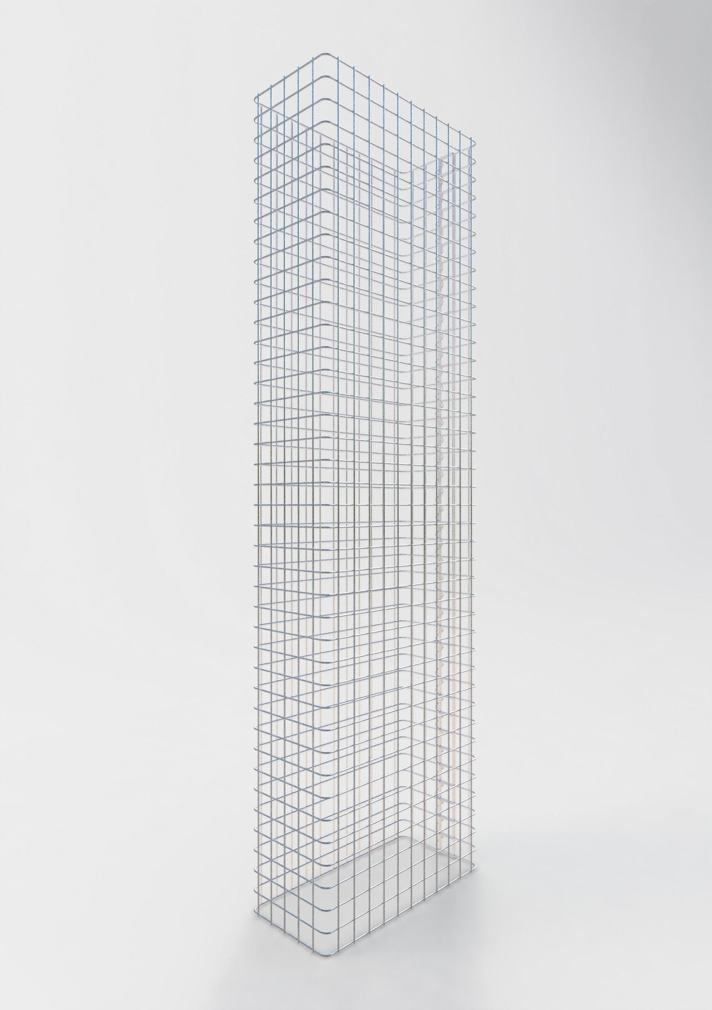 Comprimento da cerca de gabião 57 cm, altura 180 cm, profundidade 27 cm, tamanho da malha 5 x 5 cm