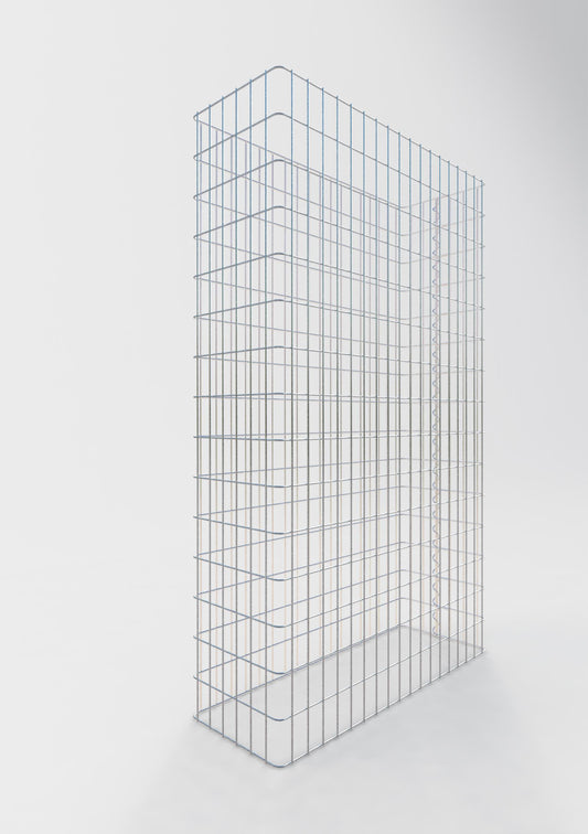 Comprimento da cerca de gabião 92 cm, altura 160 cm, profundidade 32 cm, tamanho da malha 5 x 10 cm