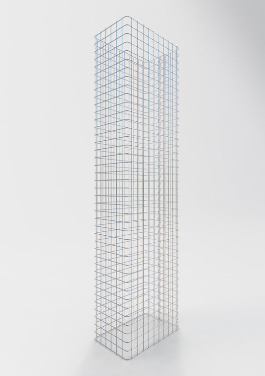 Comprimento da cerca de gabião 52 cm, altura 160 cm, profundidade 32 cm, tamanho da malha 5 x 5 cm