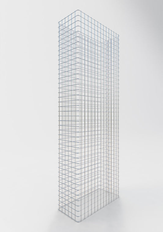 Comprimento da cerca de gabião 72 cm, altura 200 cm, profundidade 32 cm, tamanho da malha 5 x 5 cm