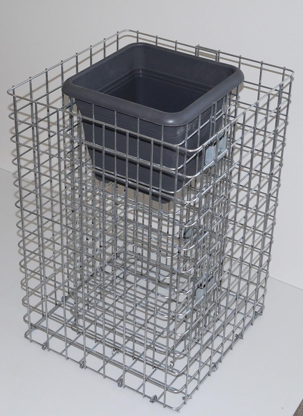 Bloemenzuil Hoogte 60 cm Voet 42 x 42 cm MW 5 x 5 cm, gegalvaniseerd incl. pot