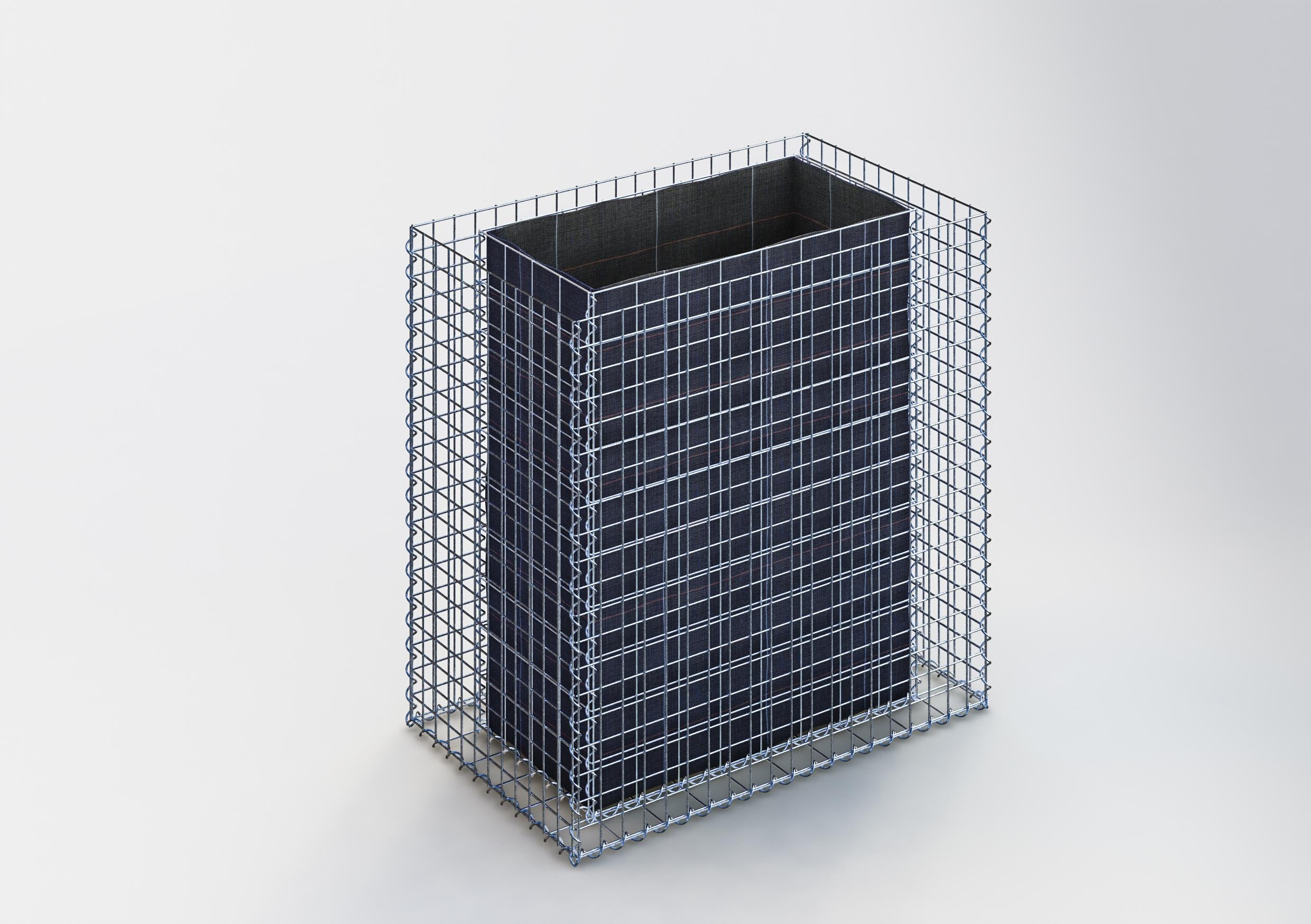 Rechthoekig verhoogd bed 100 cm x 100 cm x 60 cm (L x H x D), maaswijdte 5 x 5 cm, wanddikte 10 cm