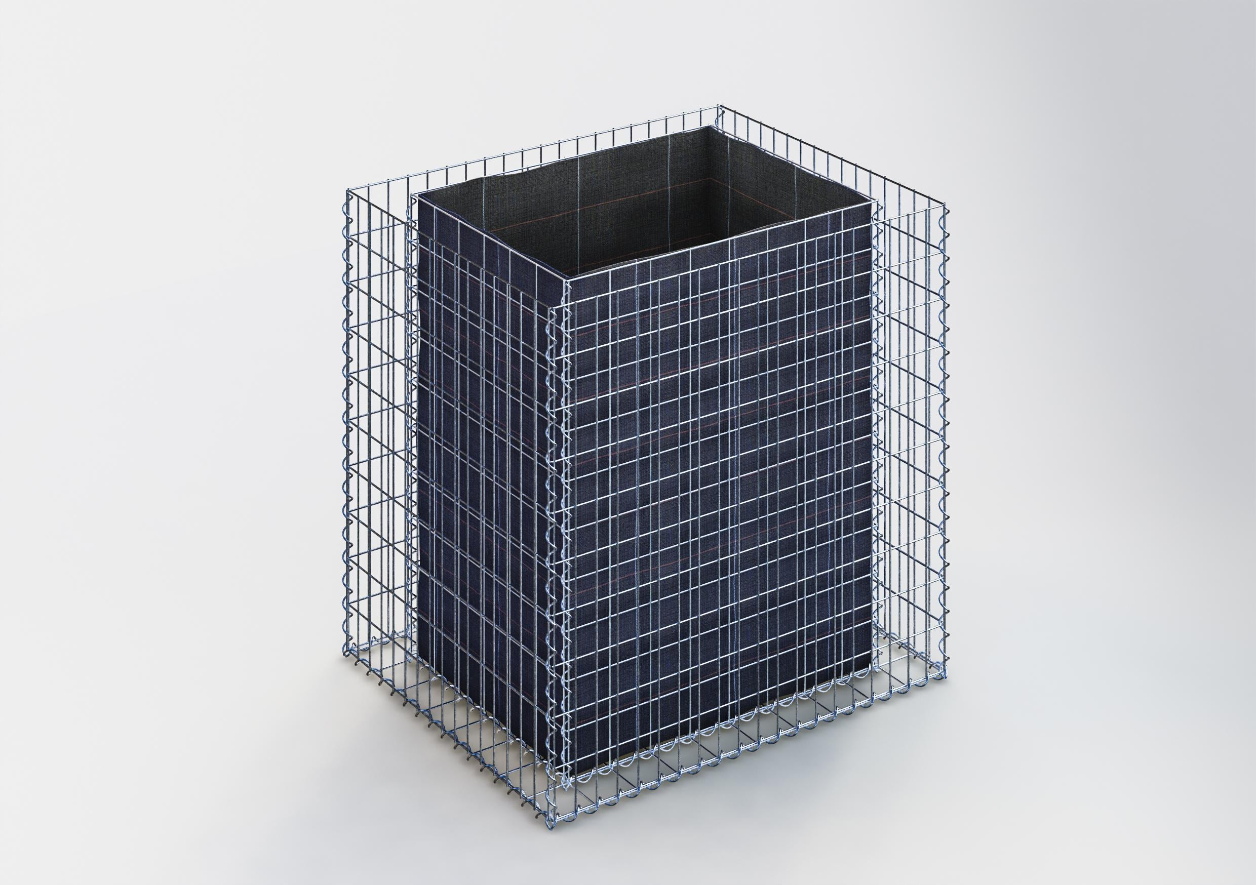 Högbädd, fyrkantig 100 cm x 100 cm x 80 cm (L x H x D), maskstorlek 5 x 10 cm, väggtjocklek 10 cm