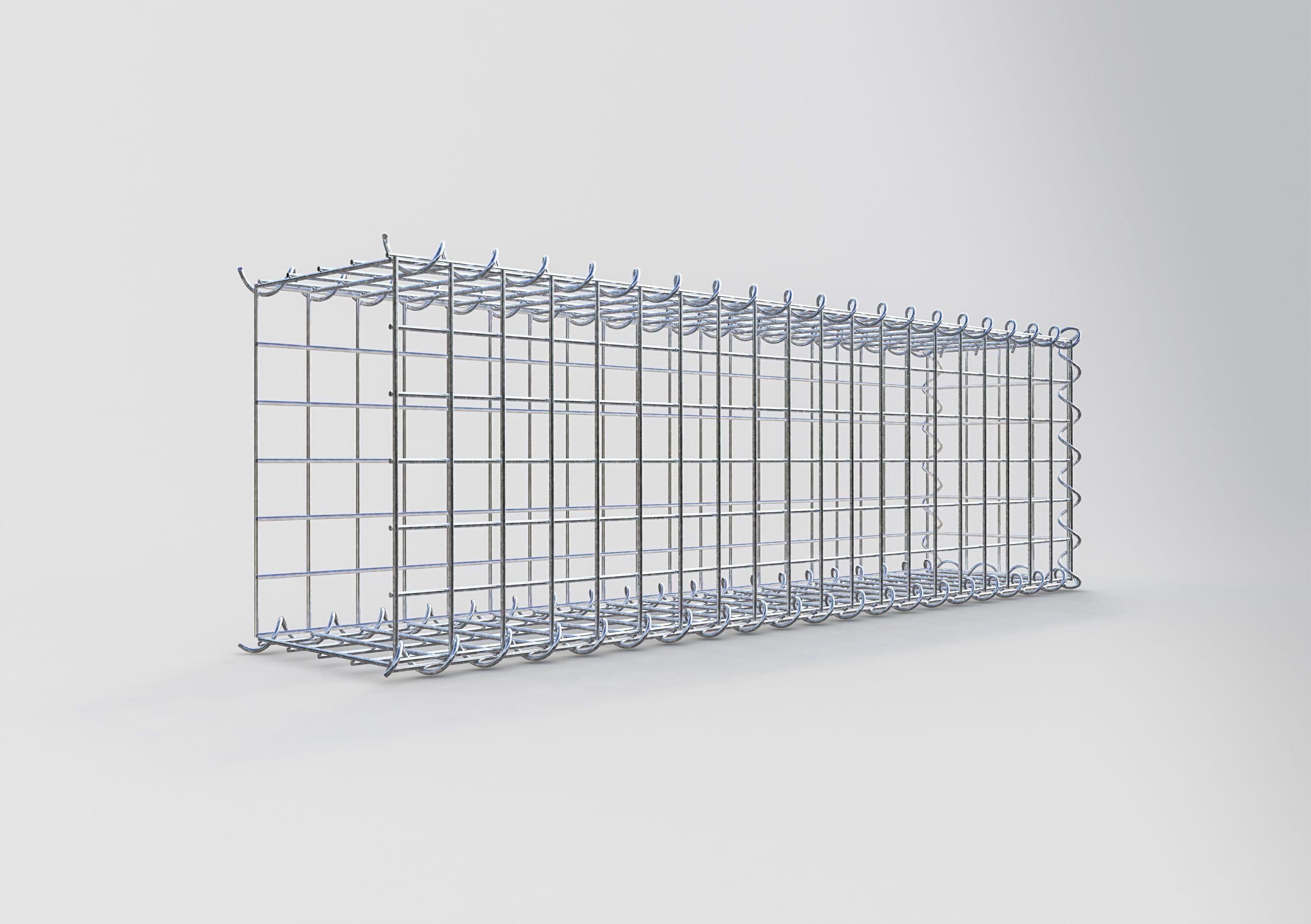 Aangegroeide schanskorf type 2 100 cm x 30 cm x 20 cm (L x H x D), maaswijdte 5 cm x 5 cm, spiraal