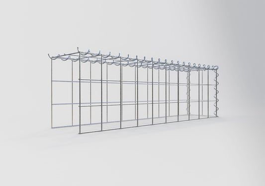 Opvokset gabion type 4 100 cm x 30 cm x 20 cm (L x H x D), maskestørrelse 10 cm x 10 cm, spiral